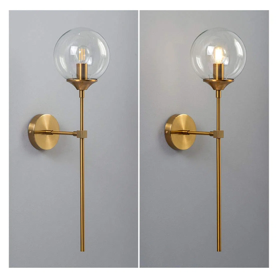 KCO Paralume di ricambio per illuminazione a sfera, moderno, trasparente, accessorio per applique da parete a sospensione (trasparente)
