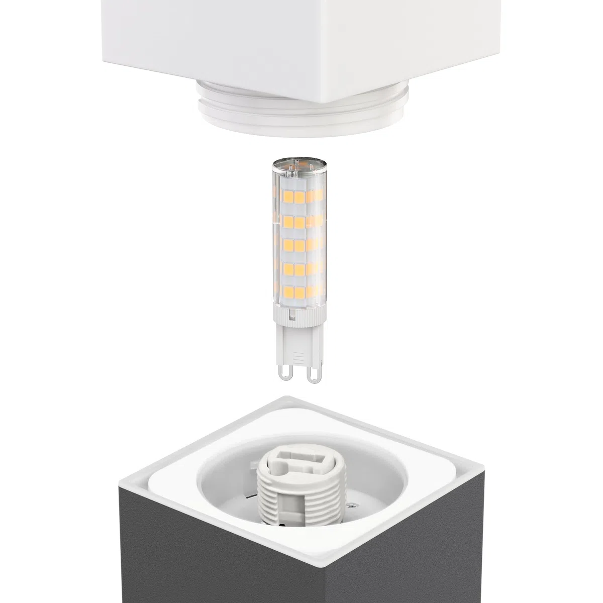 ledscom.de POLLY luce di bitta per esterni, 35cm, antracite, incl. lampadina G9, 501lm, bianco caldo