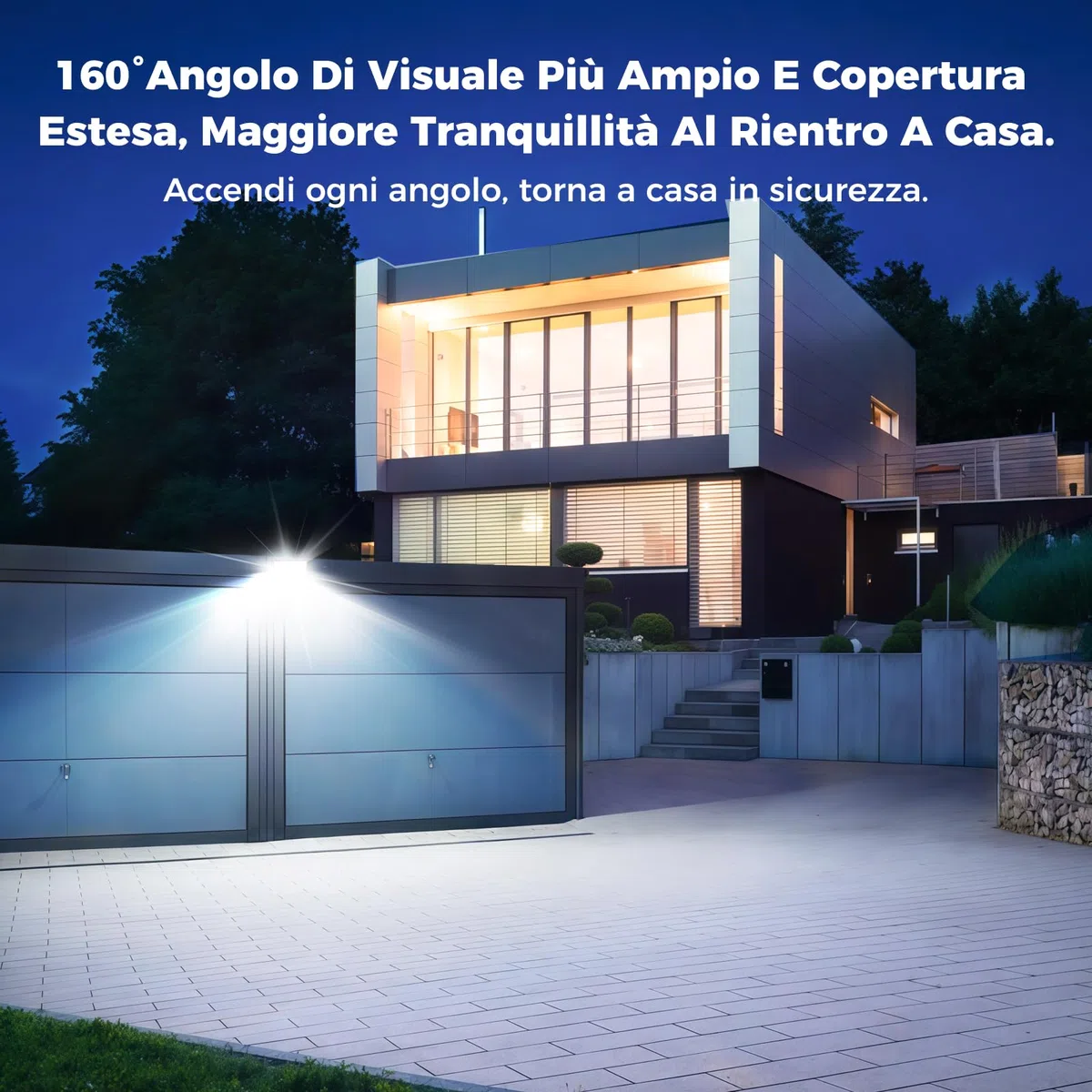 Faretto LED da esterno 150W Industriale 16500LM 6500K Luce Giorno IP66 Impermeabile, Dissipazione Termica Efficiente, Risparmio 85% Faretti LED Esterno per Corti/Magazzini/Garage (1pcs)