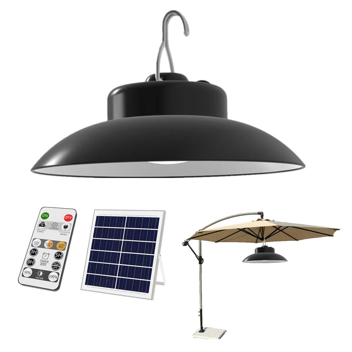 Luci solari per gazebo, luci solari | Lampada di sicurezza Luci per gazebo,Luci da esterno Illuminazione dimmerabile, Luci da lavoro con telecomando per capannone, gazebo, fienile, garage