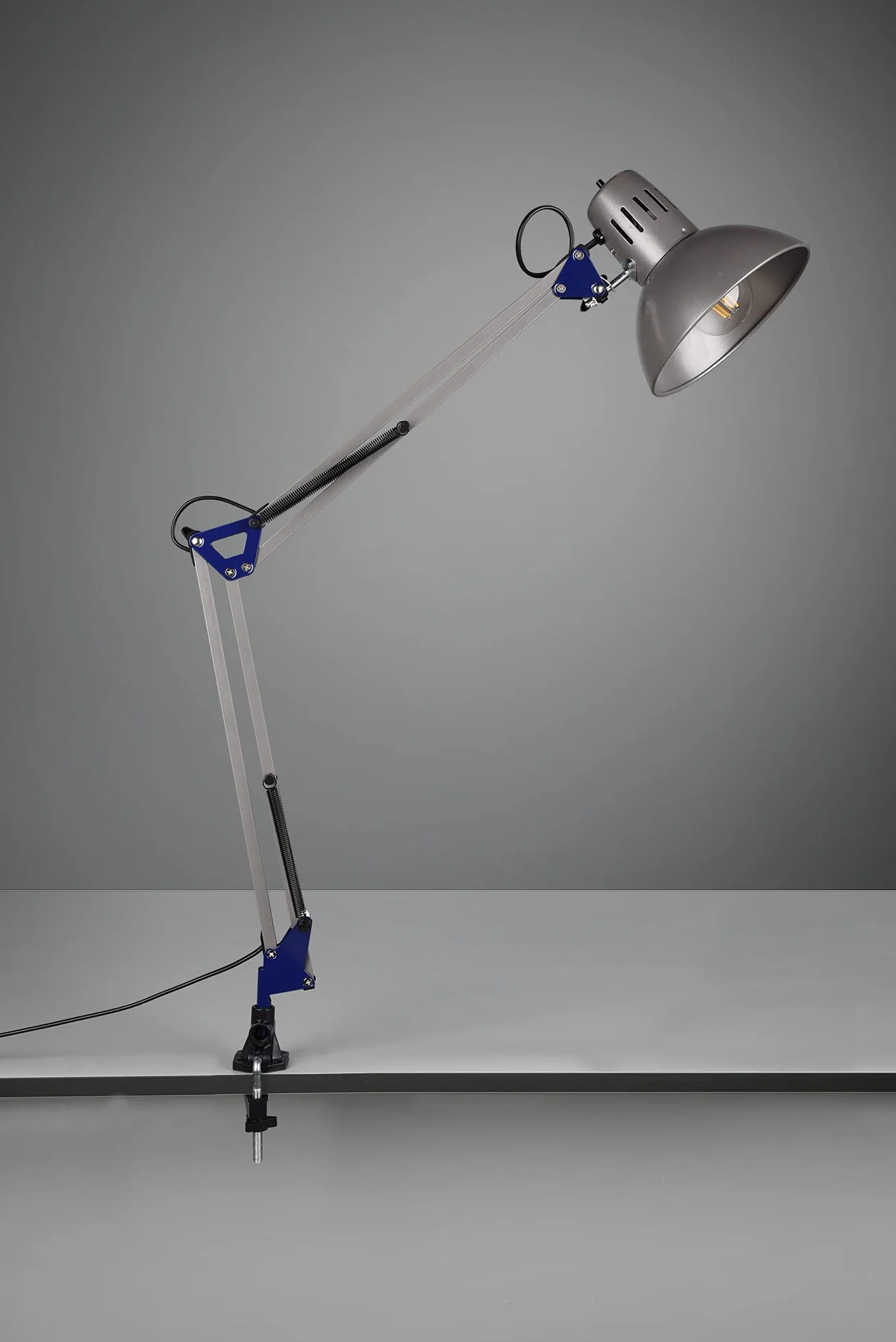 Trio 5029010-47 Lampada a Morsetto da Tavolo, 58 cm, Nickel Opaco