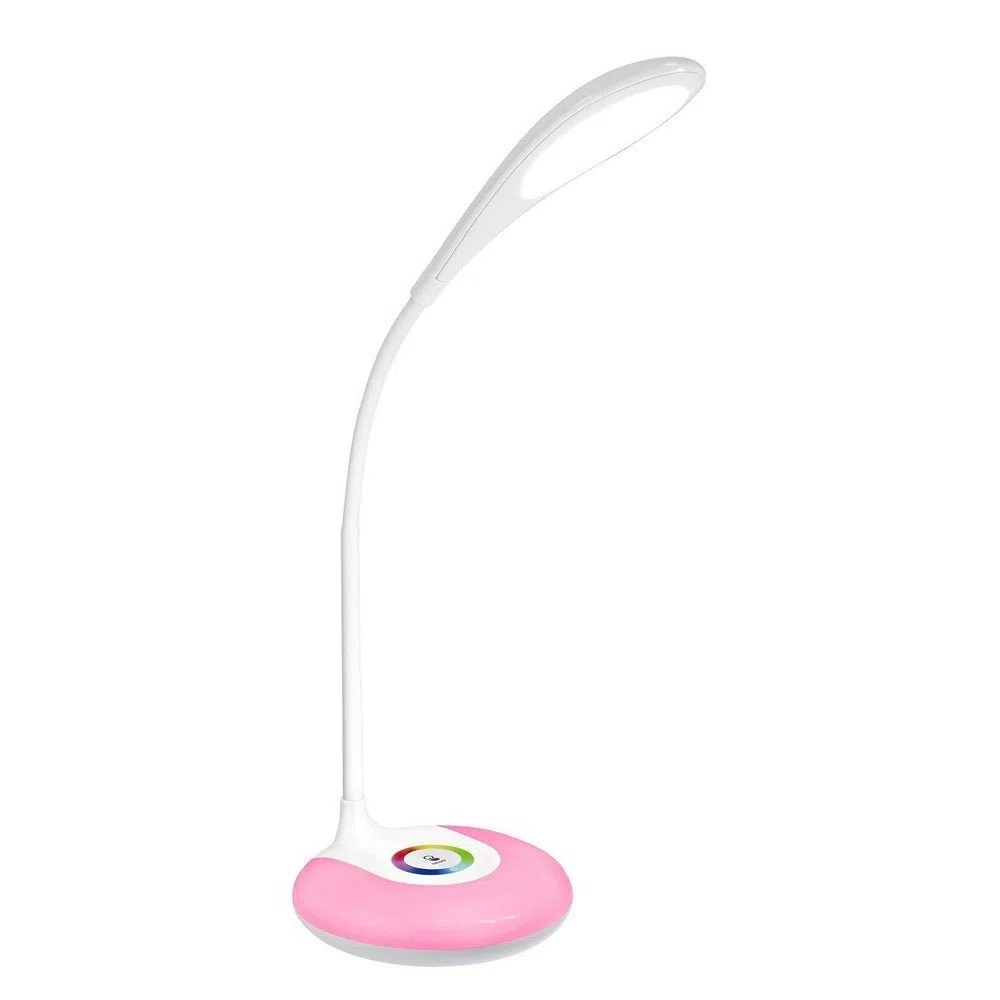 Majestic LL 401 - Lampada LED portatile braccio flessibile, base con luce ambiente multicolore, batteria interna ricaricabile, Bianco