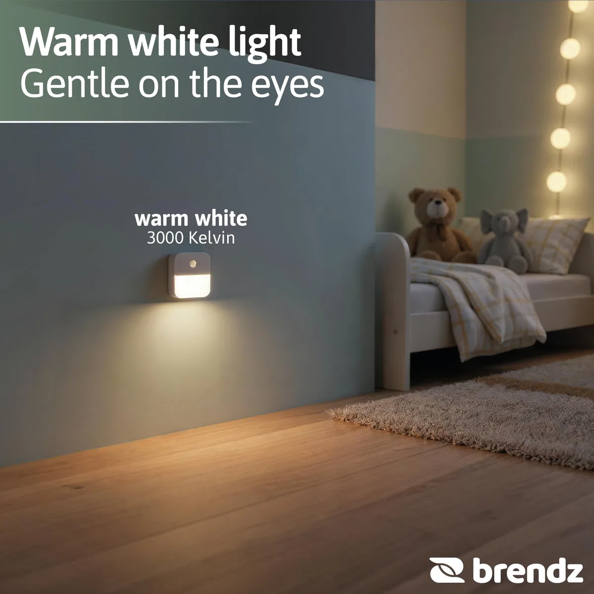 Brendz Luce LED per Scale con Sensore di Movimento, Ricaricabile USB-C, Magnetica, Bianco Caldo 3000K, Luce Armadio Senza Fili, Luce Notturna, Illuminazione Scale, Inuk, Confezione da 4