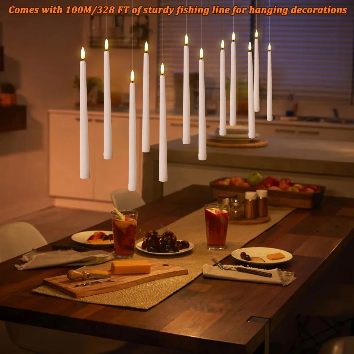IMAGE Candele a LED senza fiamma, funzionamento a batteria, confezione da 12 candele affusolate color avorio con telecomando e timer, luce tremolante realistica per matrimoni, Natale, San Valentino