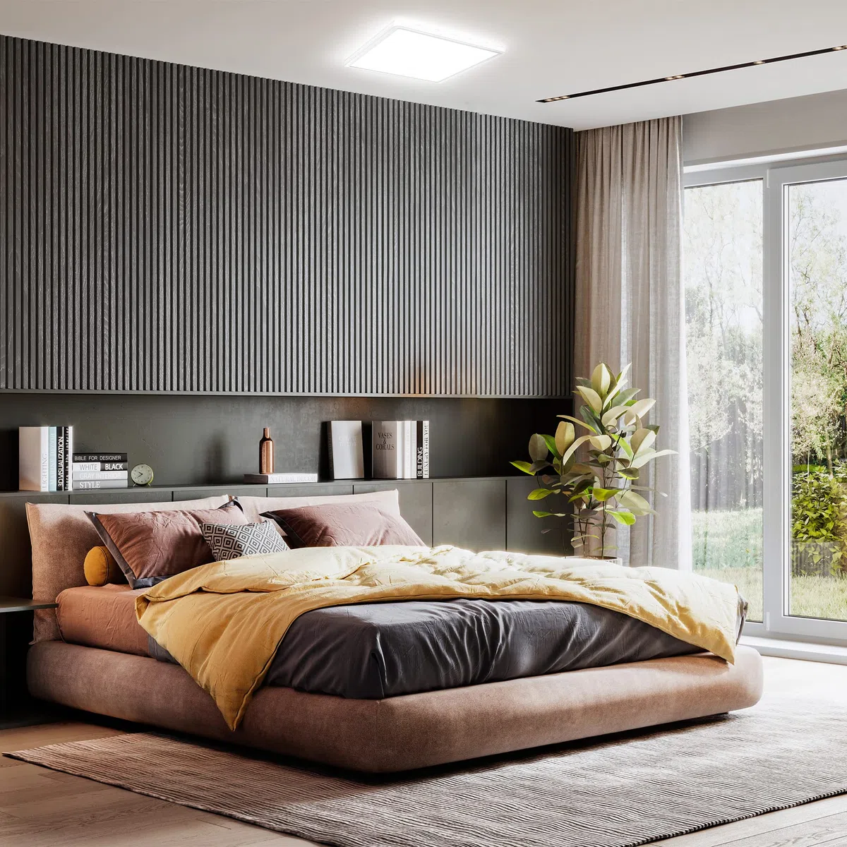 B.K.Licht Plafoniera LED ultrapiatta, Lampada da soffitto per bagno, luce bianca neutra, 18W, 29x29cm, illuminazione indiretta, Bianca