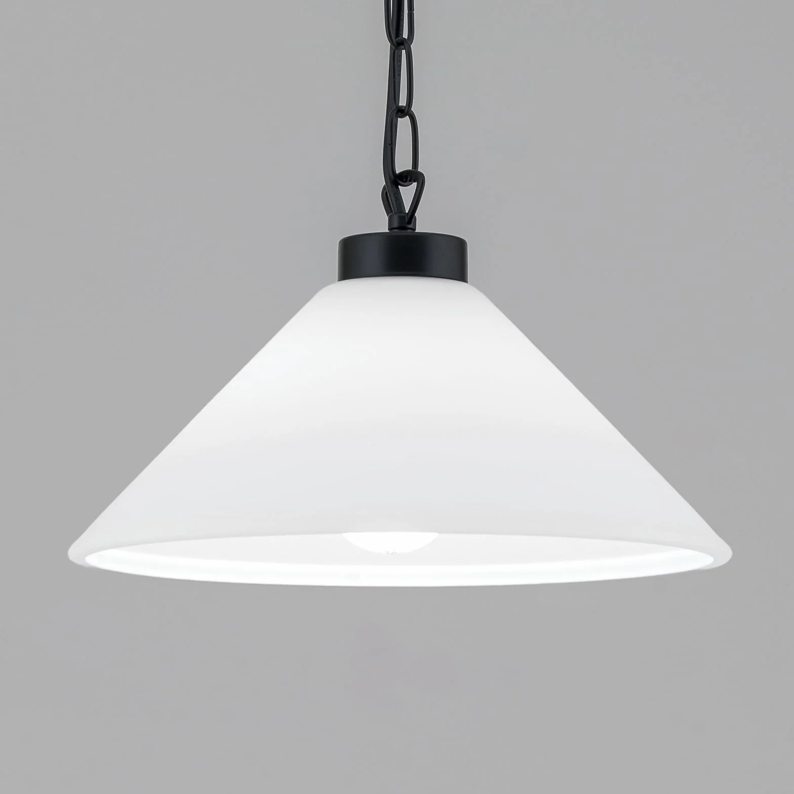 ORION LIGHTSTYLE Paralume in vetro di ricambio (Ø 300 mm), apertura per attacco E27, altezza 125 mm, vetro della lampada, paralume in vetro, cono di vetro, bianco opaco