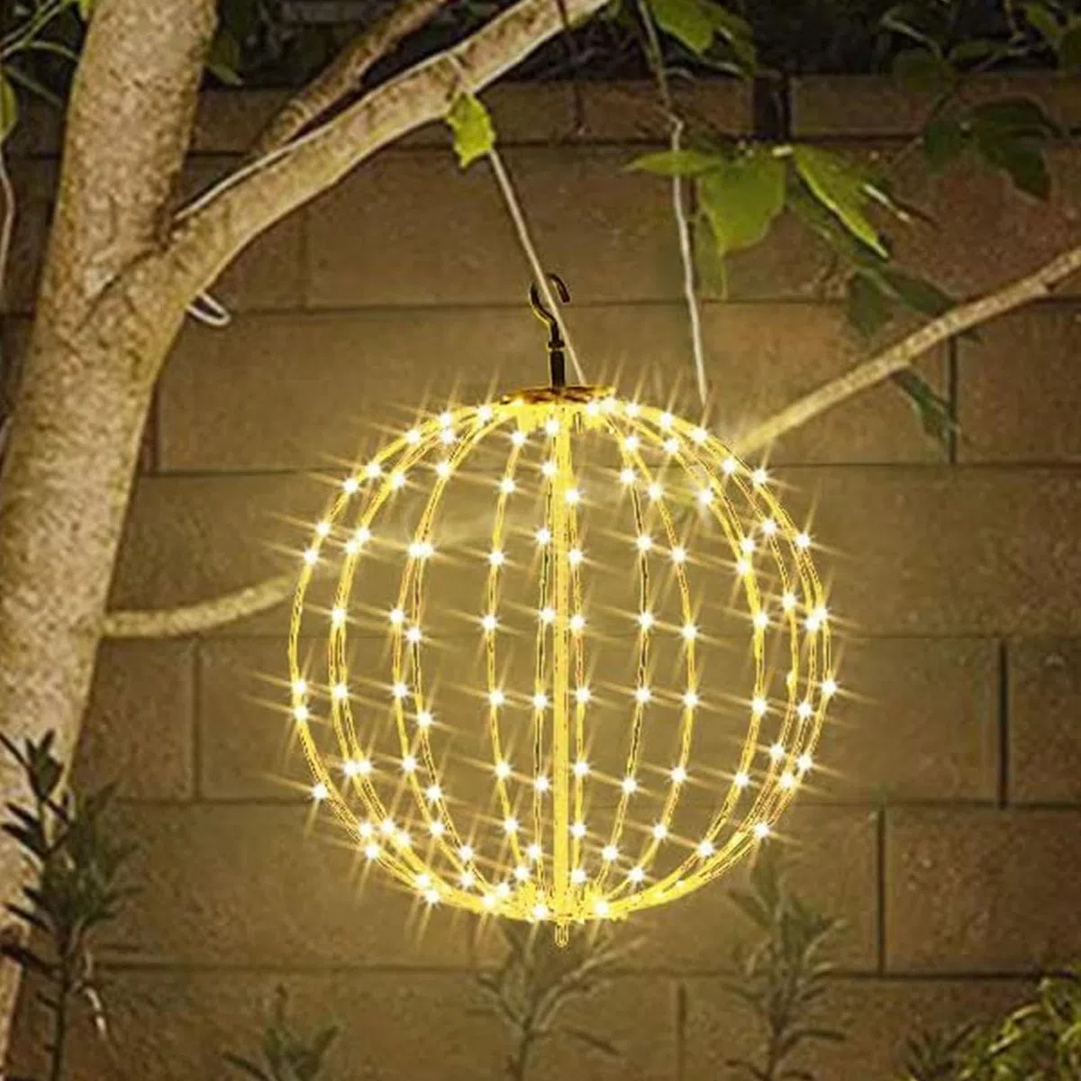 Generico luminosa a LED, illuminata di Natale,Luci sferiche a LED di Natale - Luci per alberi da festival, luci da esterno appese per matrimoni, patio, alberi, giardino