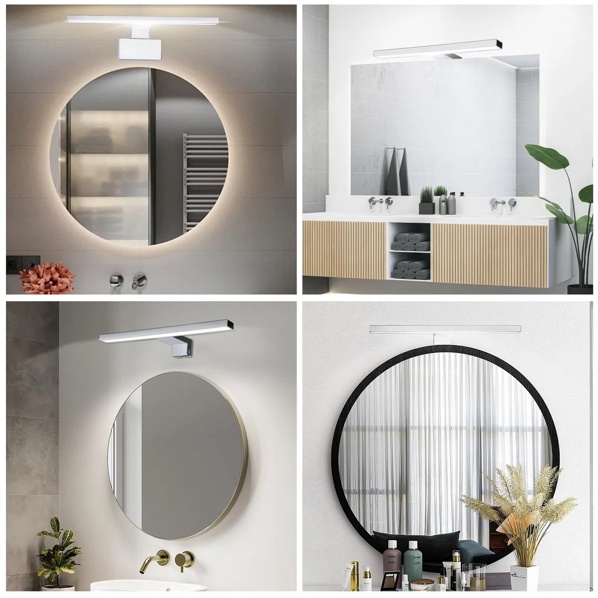 Lampada LED per specchio da, 8W 45 cm 230 V Luce neutra 4000K, Lampada da bagno moderna per luce da trucco, Lampada da mobile Luce da parete per bagno. IP 44 Impermeabile alluminatura