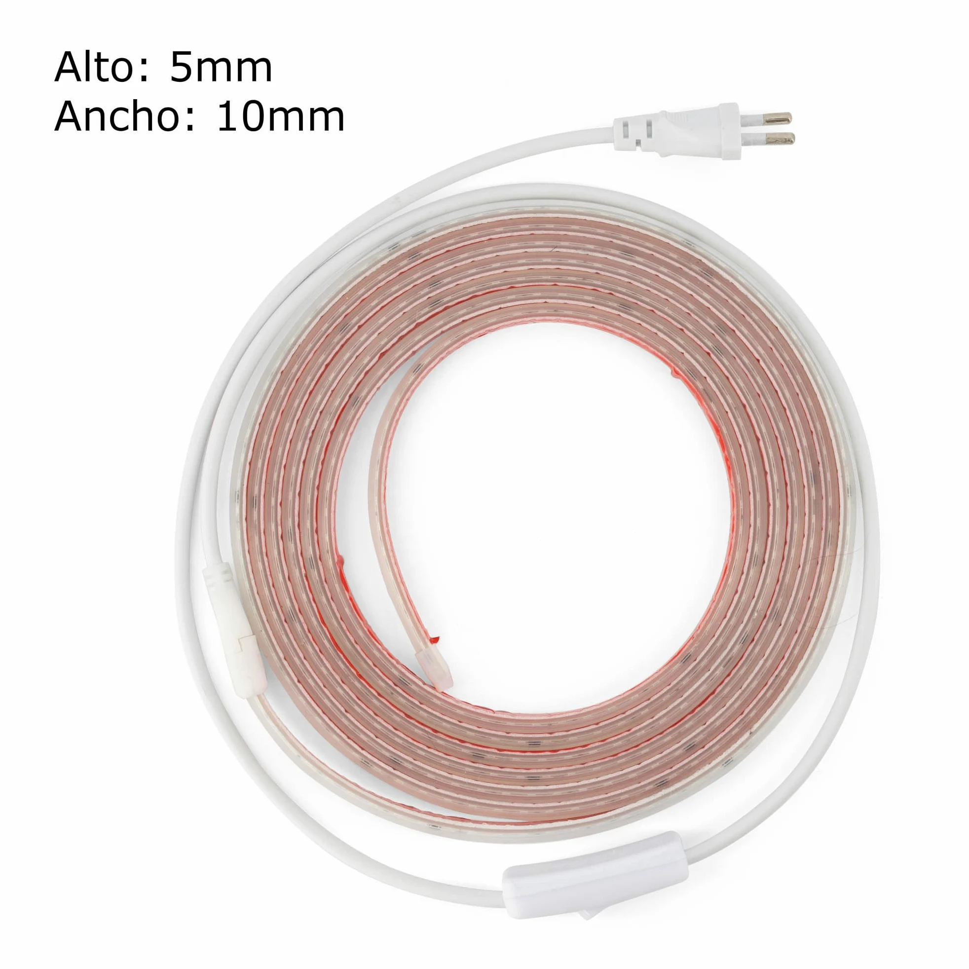 Striscia LED COB 220v ALTA LUMINOSITÀ, Adesivo e INTERRUTTORE. IMPERMEABILE Bianco Freddo/Neutro/Caldo Waterproof IP67 strip (Bianco Caldo, 2M)