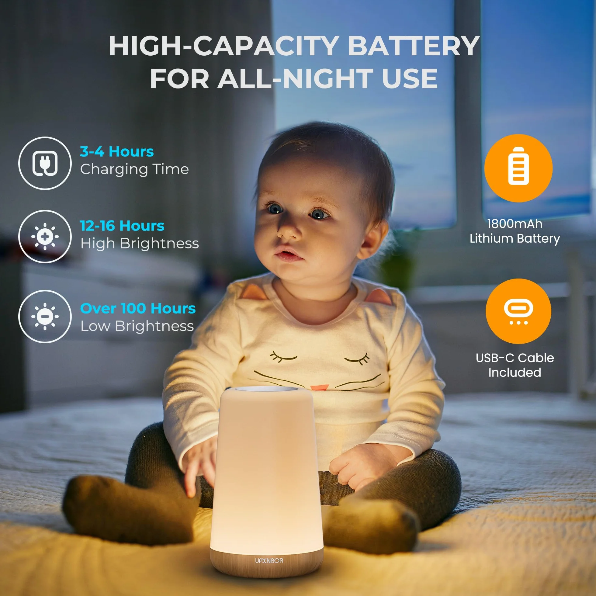 Lampada da comodino a LED con telecomando, dimmerabile con 13 colori RGB e 4 modalità, lampada da tavolo senza fili con timer e gancio, ricarica USB, luce notturna portatile per camera da
