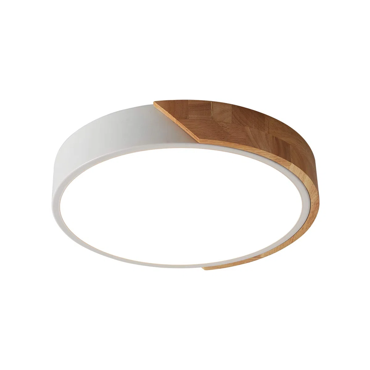 Plafoniera LED 24W Bianco Caldo 3000K 1600LM,Plafoniere LED Moderne Rotonde in Legno per Interni Ø30cm per Salotto Soggiorno Cucina Sala da Pranzo Corridoio Home Office