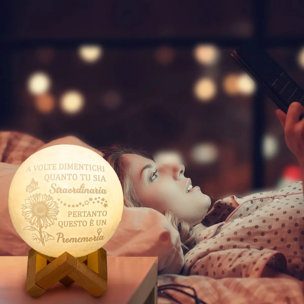 Vetbuosa Regalo Donna - Motivazionale Lampada Luna, Lampada da Comodino | Abat Jour da Comodino | Idea Simpatica | Compleanno & Festa | Bambina Donna Uomo Amico Ado | Sorpresa Collega Ufficio