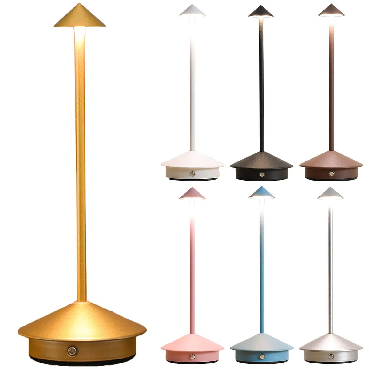 ZTMHRG Moderna Lampada da Tavolo Senza Fili in Alluminio, lampade da scrivania a LED Ricaricabili USB sfioramento Luce Notturna Portatile per la Camera da Letto casa e Patio(Gold)