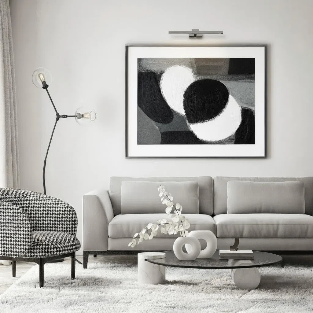 Lampada a LED da Specchio per Bagno - Luce da Parete Sopra Specchio/Guadro 40 cm - Testa Orientabile e Interruttore - Cromo 8W 570lm 4200K Bianco Neutro - Applique da Bagno IP45