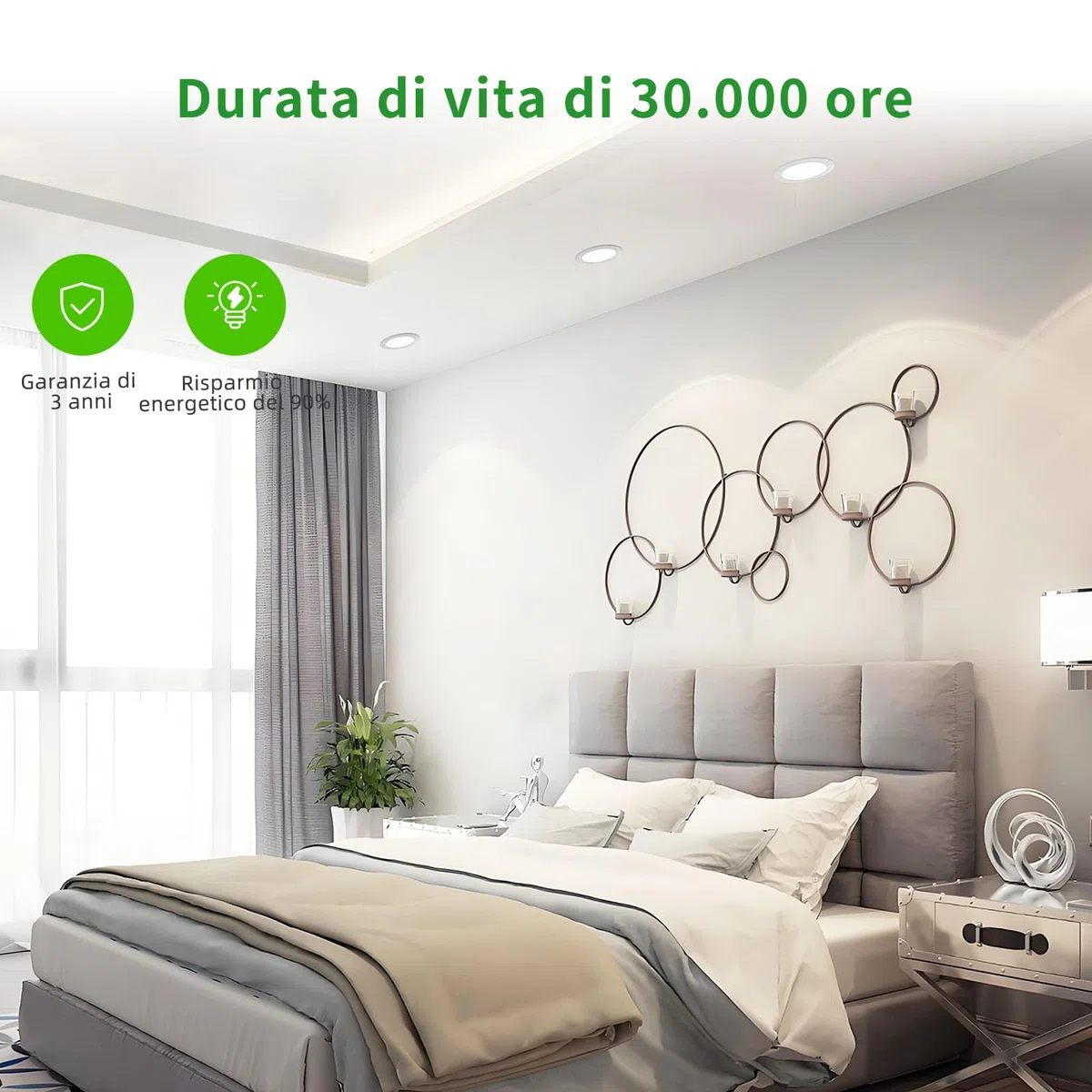 Faretti LED da Incasso per Cartongesso 5W 450LM Luce Naturale 4000K, IP44 Faretto LED Soffitto Incasso Cartongesso foro 70-90MM, AC220-240V, Set di 10