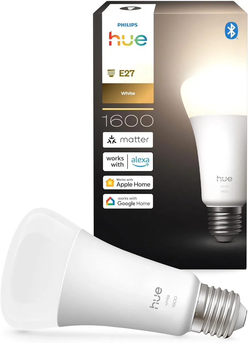 Philips Hue LED A67 (Confezione da 1), Lampadine smart con luce bianca calda E27, Luci smart da 13,5 W, 1.600 lumen, Lampadine intelligenti compatibili con Alexa, Google Assistant e Apple Home