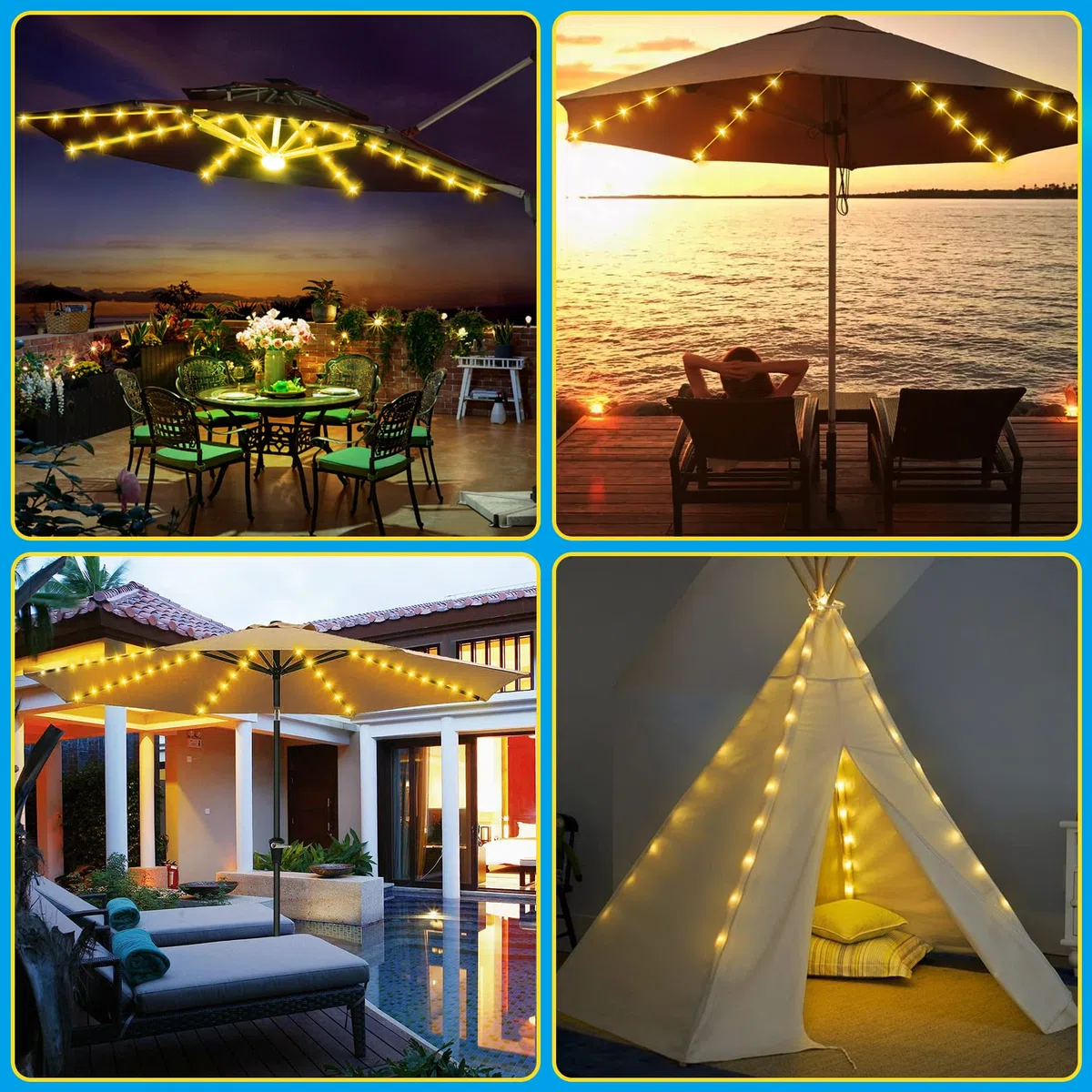 Illuminazione solare per ombrellone,104 LED Luci per Ombrelloni da Esterno con Telecomando e 8 Modalità,IP67 Impermeabile Catena di luci per ombrelli per Esterno, Giardino, Ombrelloni, Campeggio