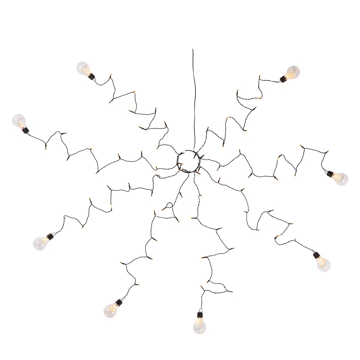 Lights4fun Catena Luminosa per Parasole con 80 LED Bianchi Caldi a Pile per Esterni