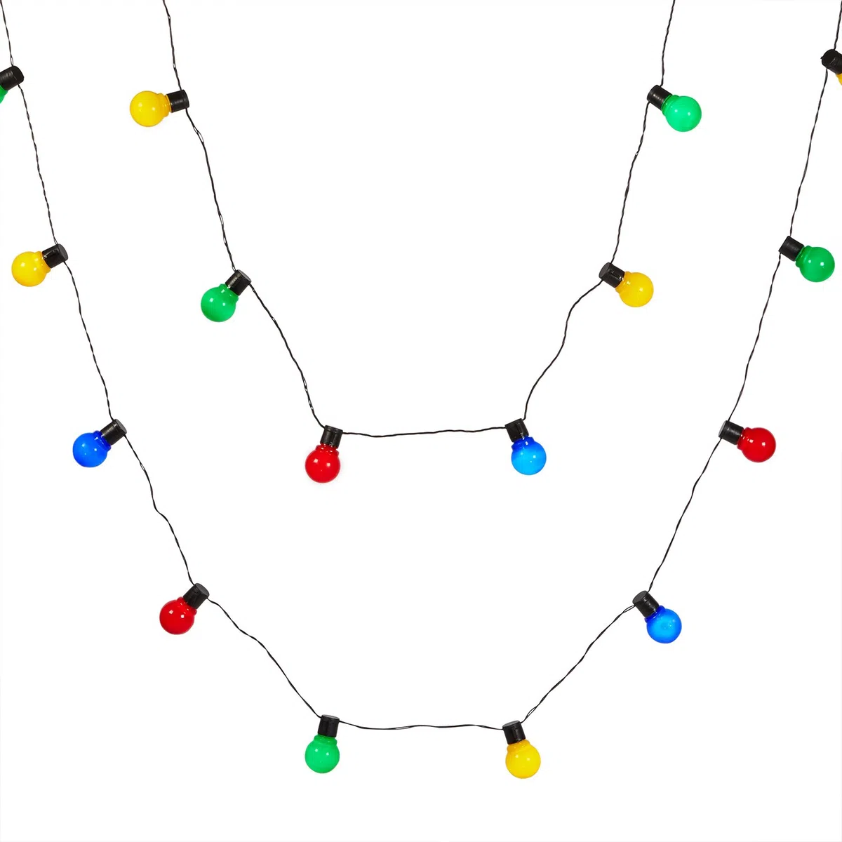 Lights4fun - Catena Luminosa con 30 Luci LED Multicolore a Forma di Lampadina