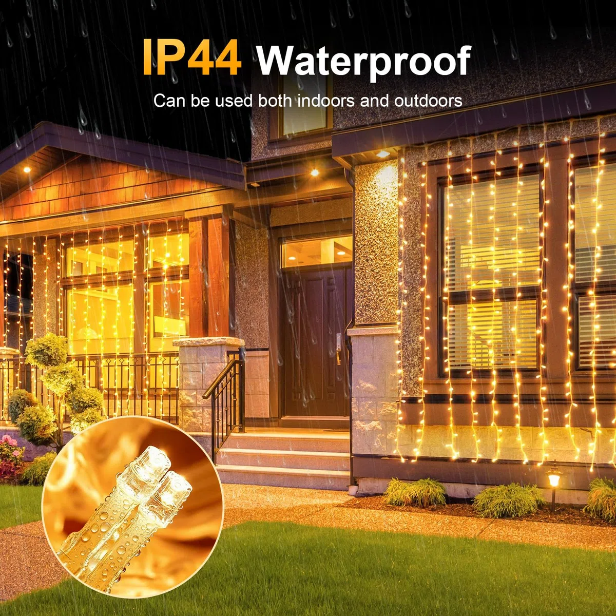 Macchiatto 600 LED 6Mx3M Tenda Luminosa Natale Esterno Interno Luci di Natale IP44 con 8 Modalità Tenda Luci Esterno, Adatto per Decorare Tende, Pareti, Giardini, Matrimoni, Feste di Compleann