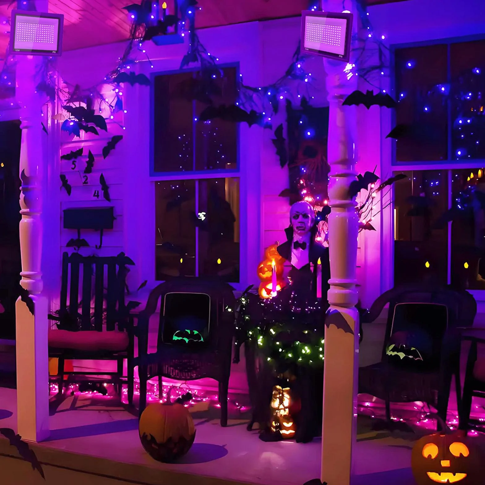 50W Faretto UV LED, IP66 Impermeabile Luce Nera UV, 395-400nm LED Luce Nera, Lampada uv Con Interruttore per Halloween, Pittura Del Corpo, Poster Fluorescente, Bar, Acquario, Festa Al Neon