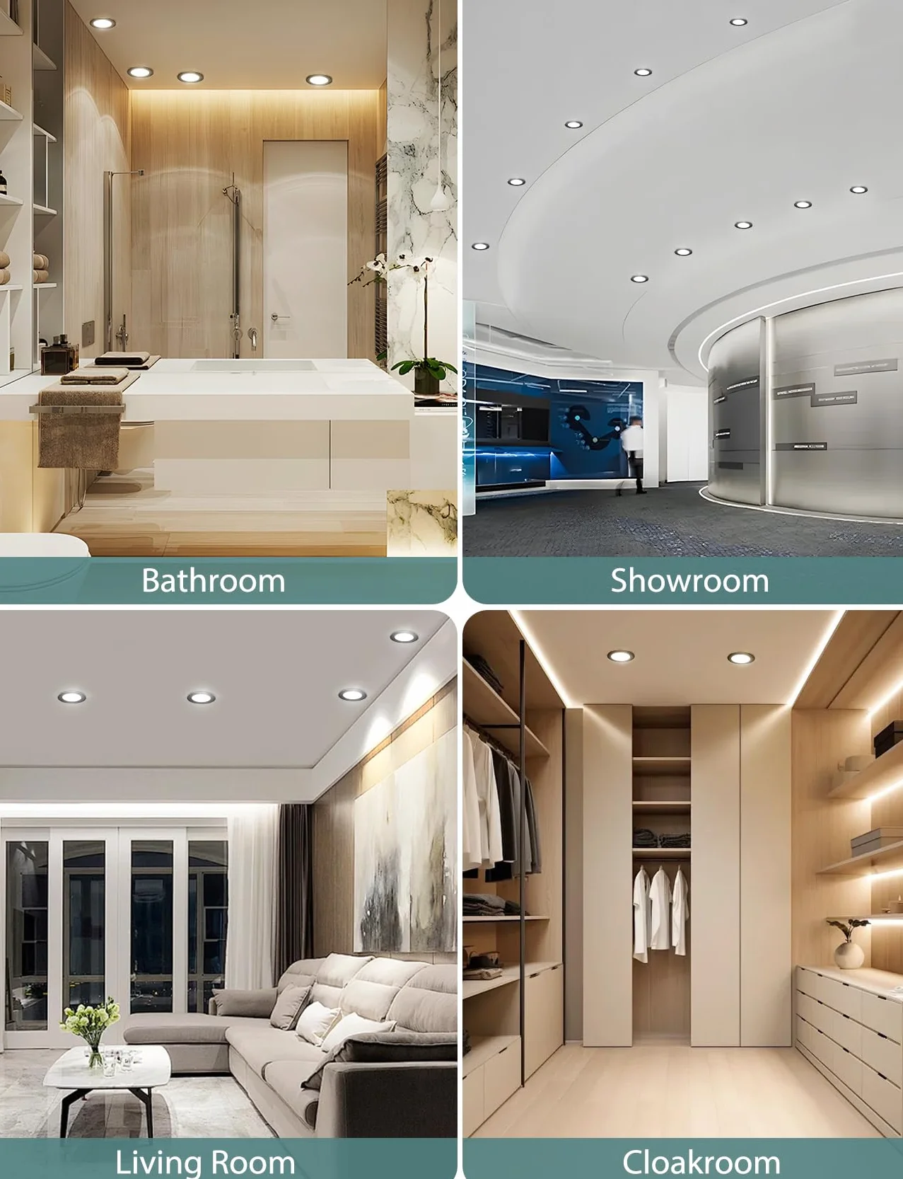 Aigostar Faretti LED da Incasso per Cartongesso, 4.8W 560LM IP65 Impermeabile, Faretto LED Incasso, Luce Bianca Fredda 6500K, Faretti Incasso Cartongesso, Diametro Foro Ø68mm, AC 220-240V, Set di 6