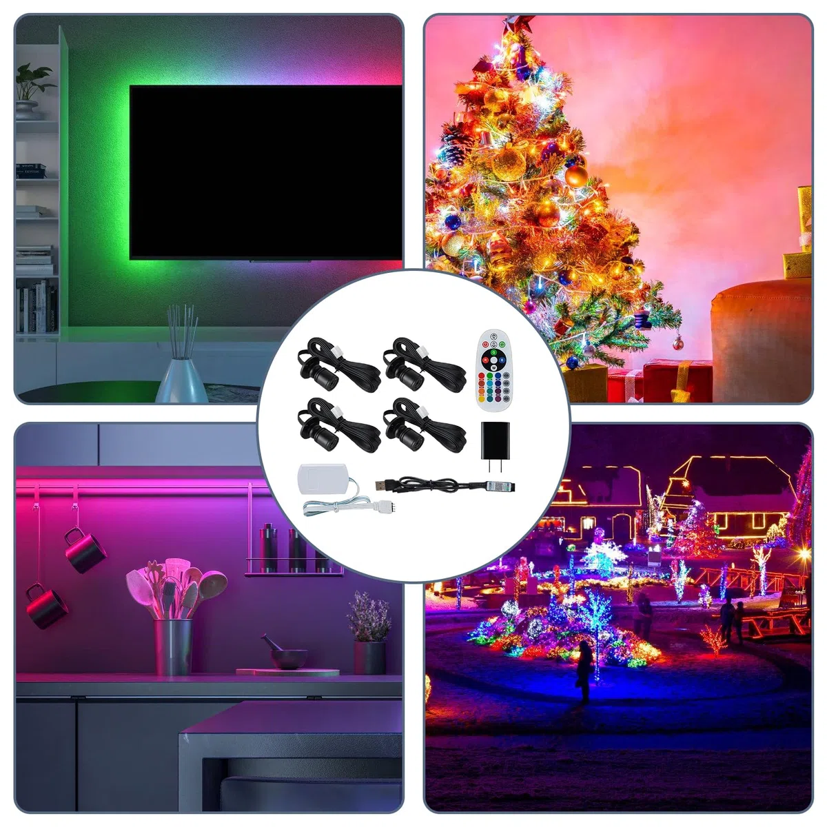 4 mini faretti a LED con telecomando, 1,5 W, orientabili a 180°, per interni, controllo Bluetooth, piccolo set di luci d'accento dimmerabili, per gioielli, corridoio, vetrine