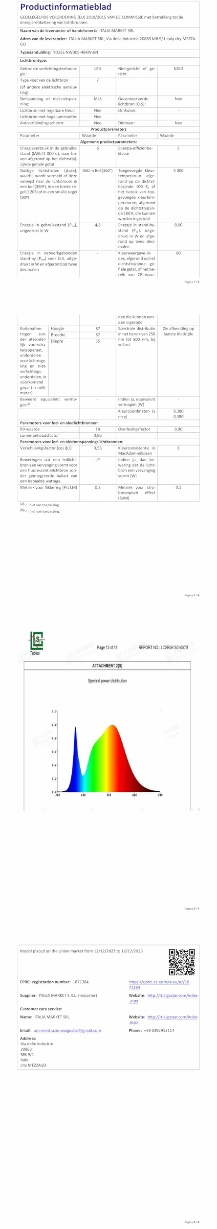 Aigostar Faretti LED da Incasso per Cartongesso, 4.8W 560LM IP65 Impermeabile, Faretto LED Incasso, Luce Naturale 4000K, Faretti Incasso Cartongesso, Diametro Foro Ø68mm, AC 220-240V, Set di 6
