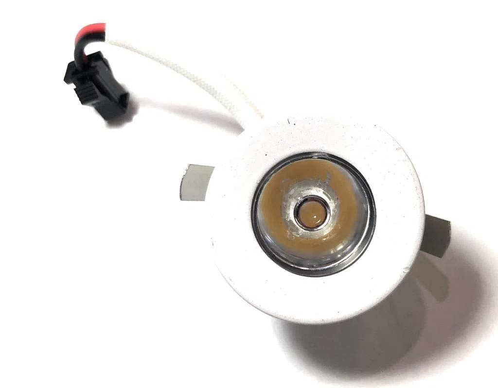 Faretto led ad incasso 1 watt mini spot punto luce tondo luce calda 3000k e diretto a 220v (driver incluso)con bordo bianco p-31b (Luce calda 3000k) E56