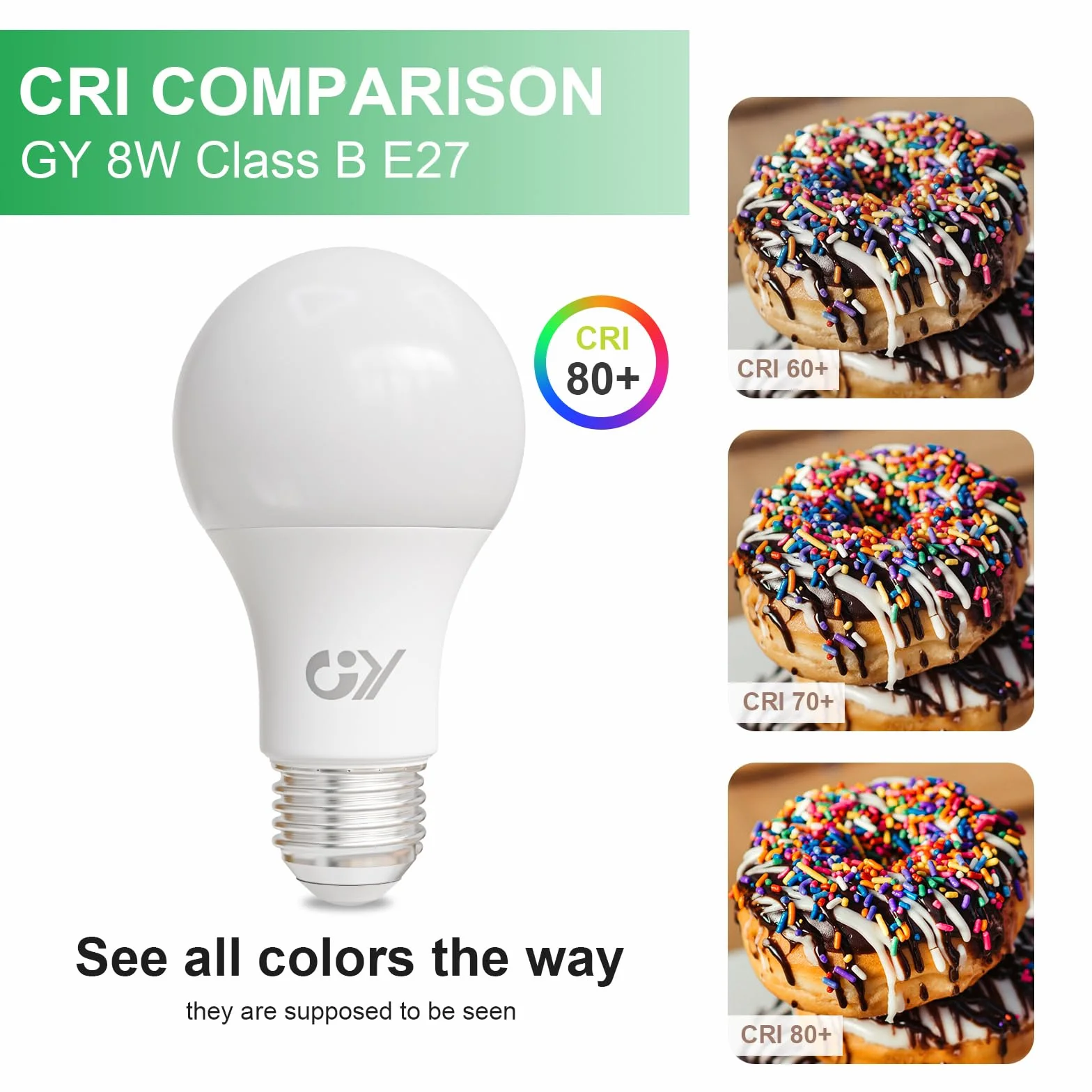 GY Lampadina LED E27, 8W(equivalenti a 100W), Lampadine LED 1521 Lumen, Lampadine LED E27 Luce Naturale 4000K, Fascio 360 Gradi LED, Lampade LED Risparmio Energetico A60, Non Dimmerabili, 6 Pezzi