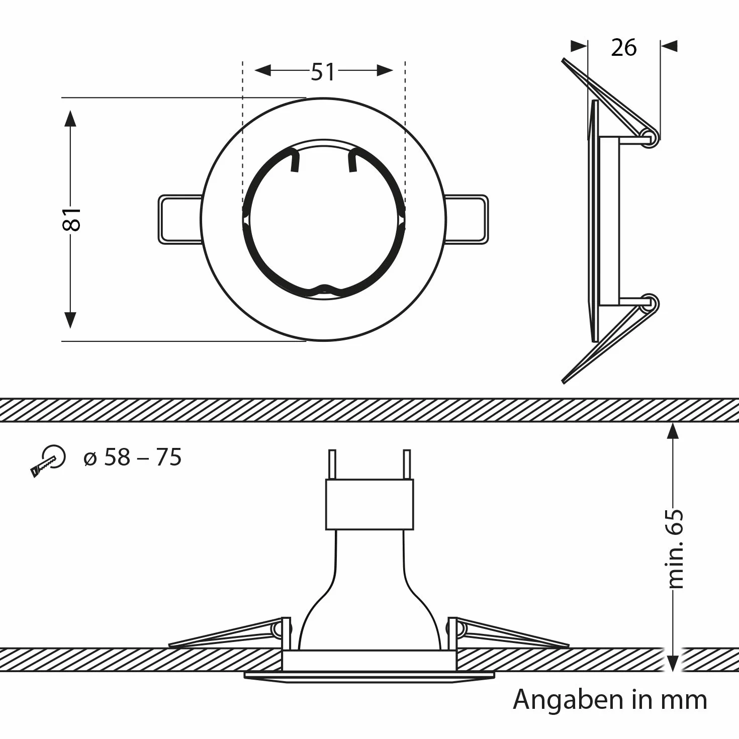 ledscom.de 12 cornici da incasso a soffitto FERE cornice da incasso bianca opaca (LED/alogena/MR16/50mm) incl. presa GU5.3