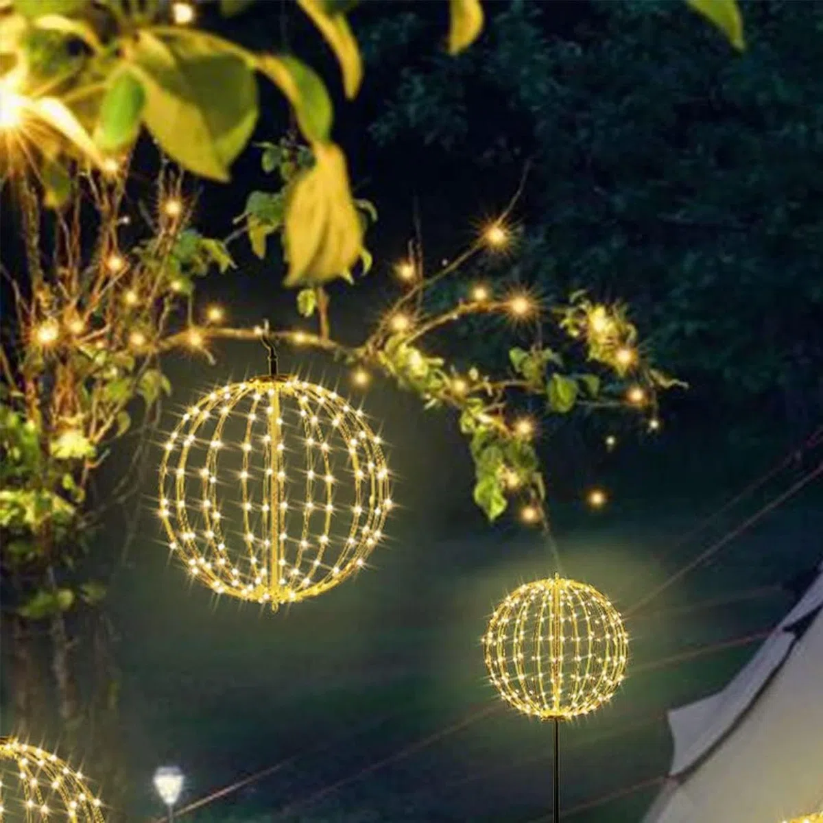 Generico luminosa a LED, illuminata di Natale,Luci sferiche a LED di Natale - Luci per alberi da festival, luci da esterno appese per matrimoni, patio, alberi, giardino