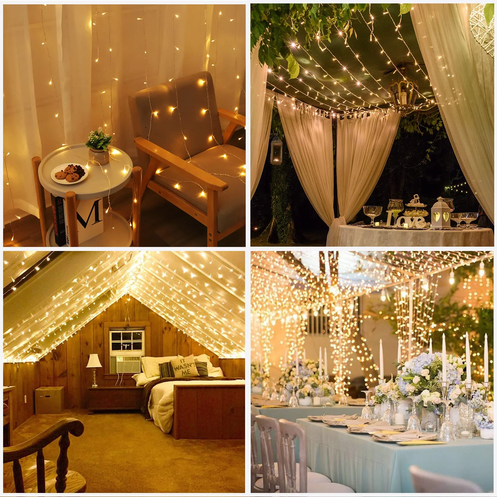 Zorela 600 LED 6Mx3M Tenda Luminosa Natale Esterno Interno Prolungabile Luci di Natale IP44 Impermeabile con 8 Modalità Tenda Luci Esterno per Natale, Giardino e Matrimonio