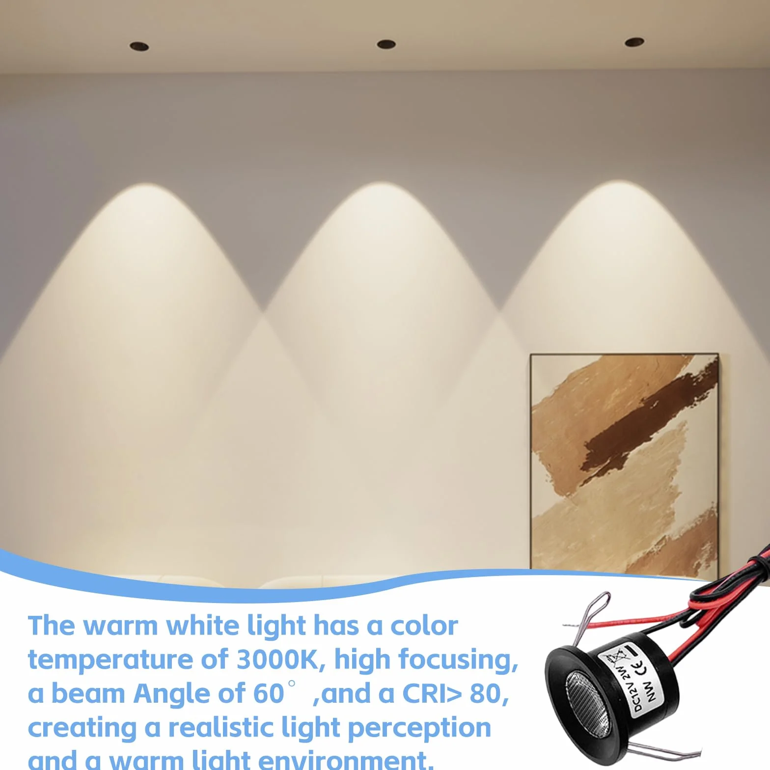 Faretto da incasso a LED, 12 V, 2 W, set di 6 faretti da incasso IP65, mini faretto LED bianco caldo, 3000 K, per bagno, cucina, tettoia e scale, con trasformatore da 230 V