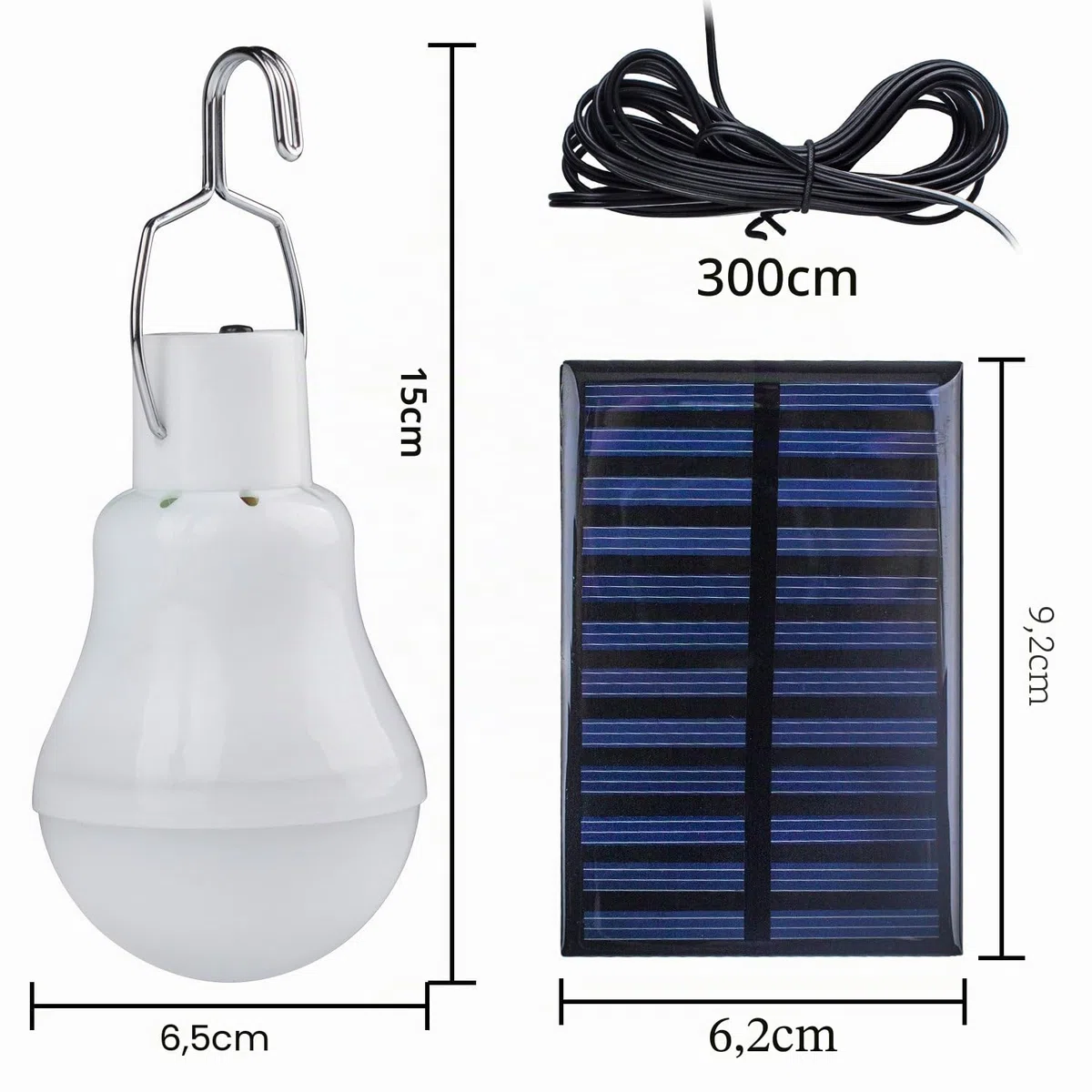 TechKen 2 Lampadine con Pannello Solare Lampada Led Portatile Ricaricabile da Esterno Giardino per L'illuminazione di Emergenze