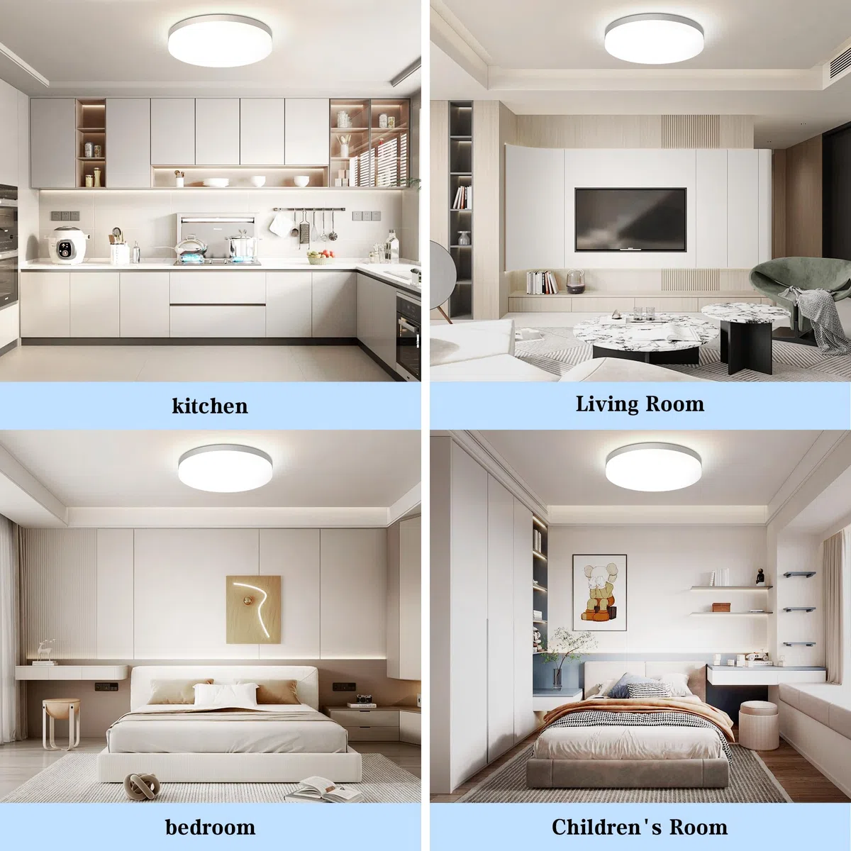 EASY EAGLE Plafoniera LED Soffitto 48W, Lampada da Soffitto LED 4000K 4800LM Plafoniera Bagno Rotonda Ø30CM Plafoniere da Ufficio Luce Soffitto per Camera da Letto, Cucina, Soggiorno, Balcone