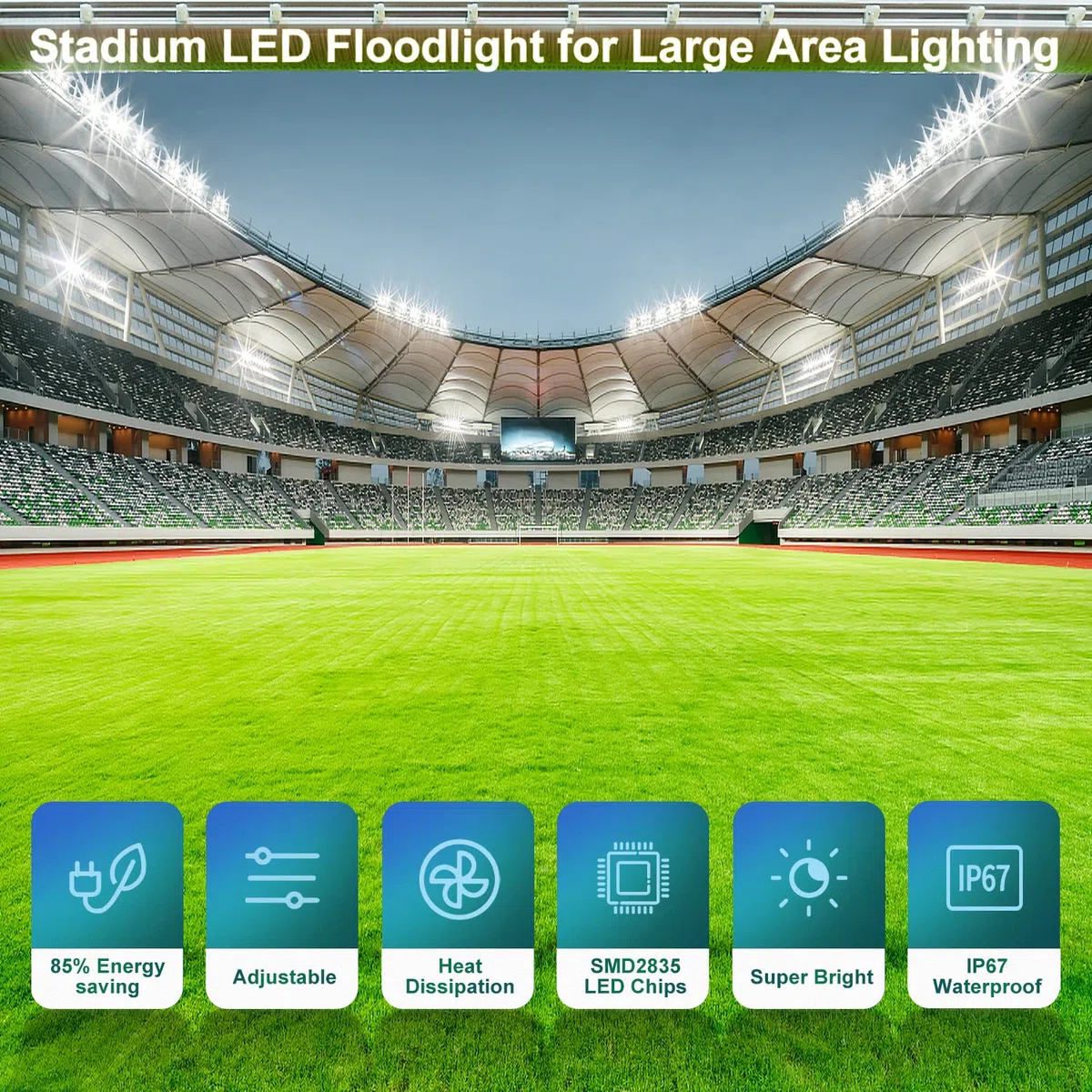 YIQIBRO Faretto LED da Esterno 100W, IP67 Impermeabile Faro LED Esterno, 10000LM Bianco Freddo Luce Per Terrazza, Giardino, Garage, Fabbrica, Stadio, Piazza
