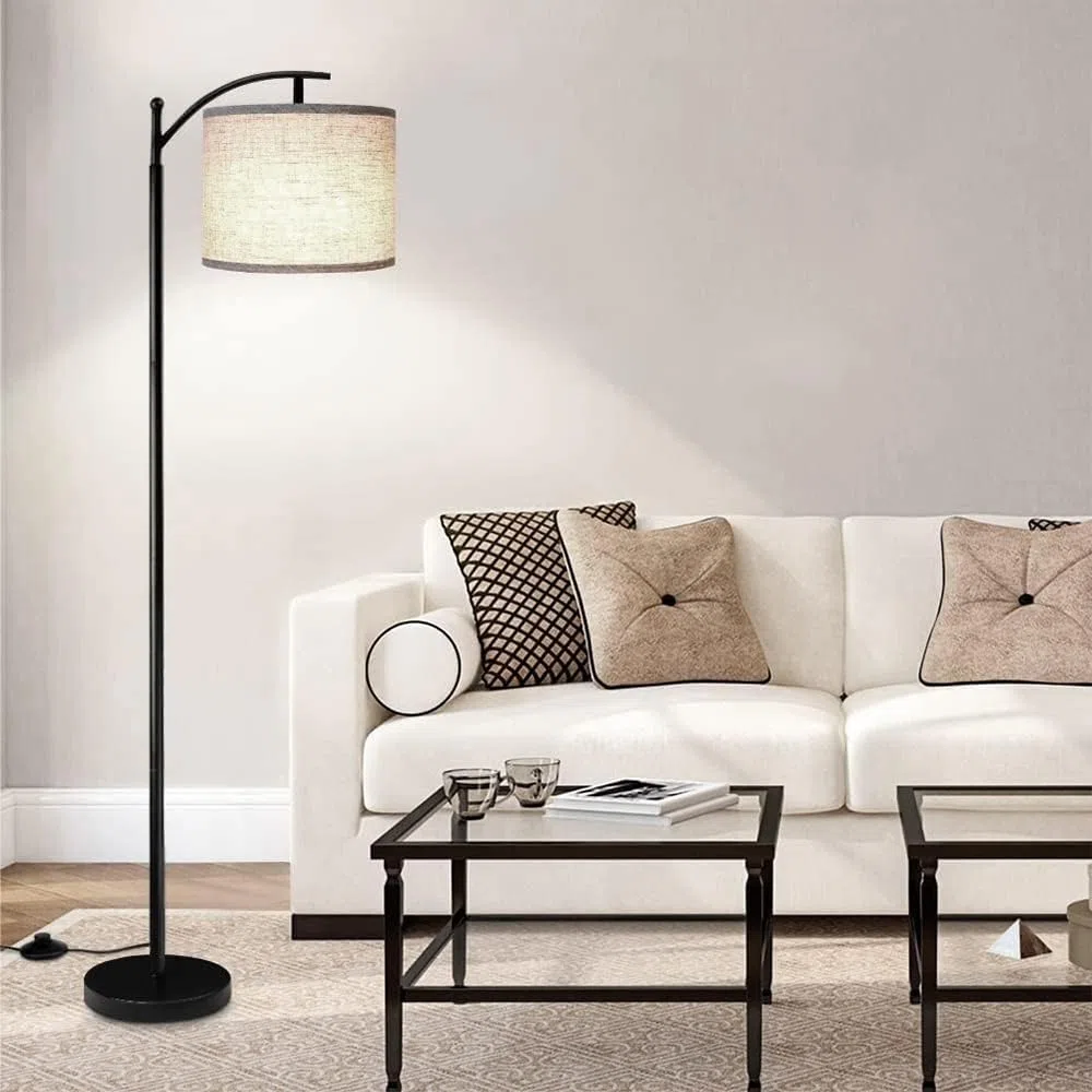 Paralume in tessuto, paralume medio a tamburo per lampada da tavolo, lampada da comodino e lampada da terra, in lino naturale con, 12" (bianco-2)