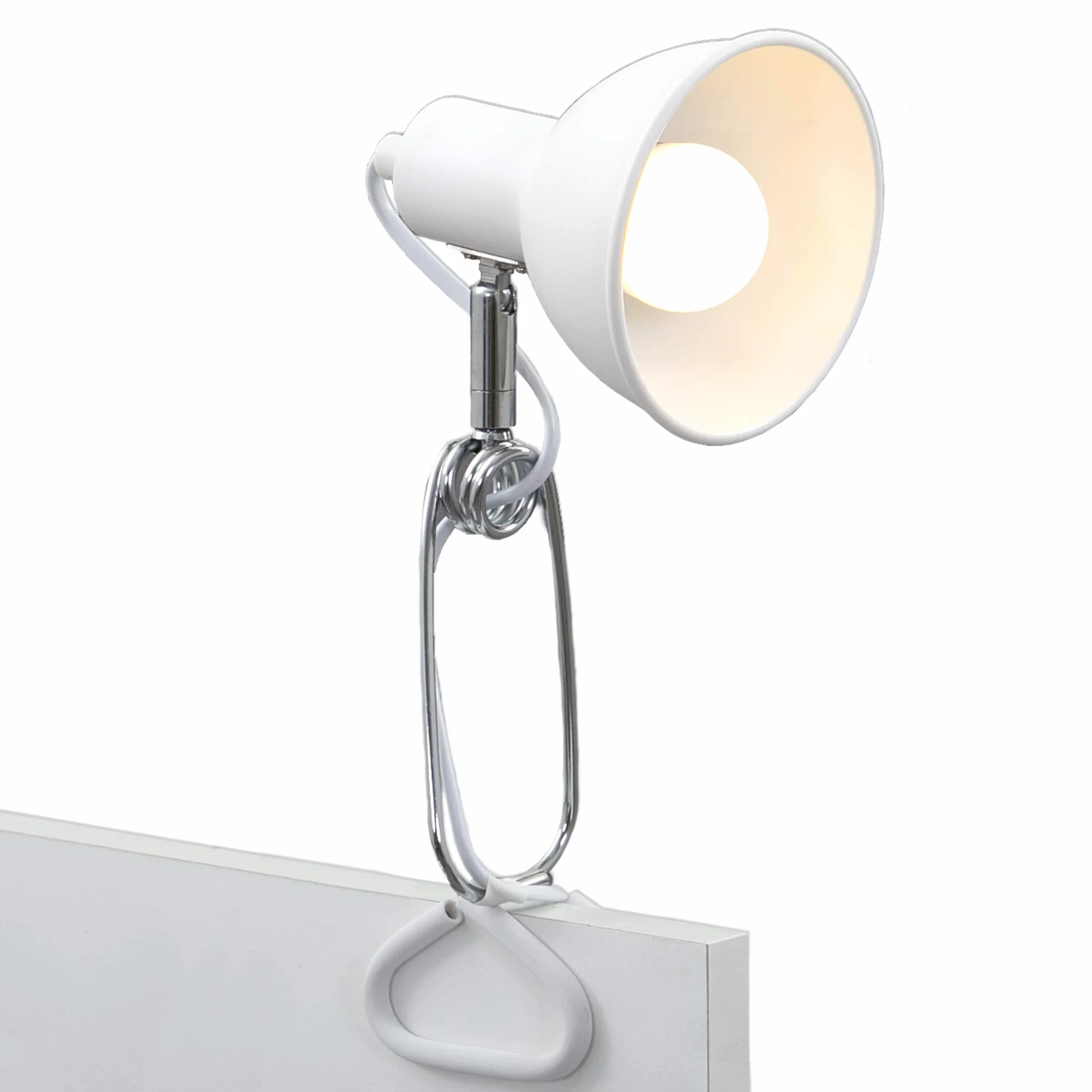 Briloner Leuchten - luce a pinza, lampada a pinza, 1x E14, max. 8 watt, con cavo con interruttore incluso, testina spot orientabile e rotante, in metallo, cromo bianco, 305x110x130mm