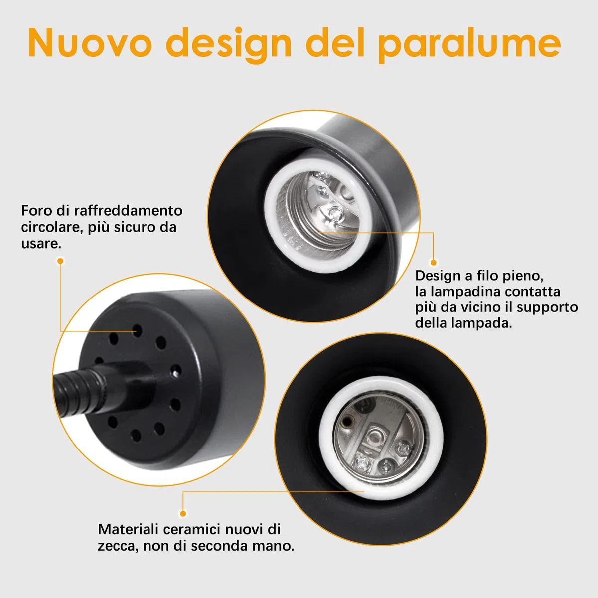 Lampada da Lettura con Pinza Lampada da Scrivania a Clip LED con 40cm Collo di Cigno Flessibile Luce da Letto a Clip con 220cm Cavo E27 Lampada a Morsetto per Rettili, Max 75W (Switch-Nero*1)