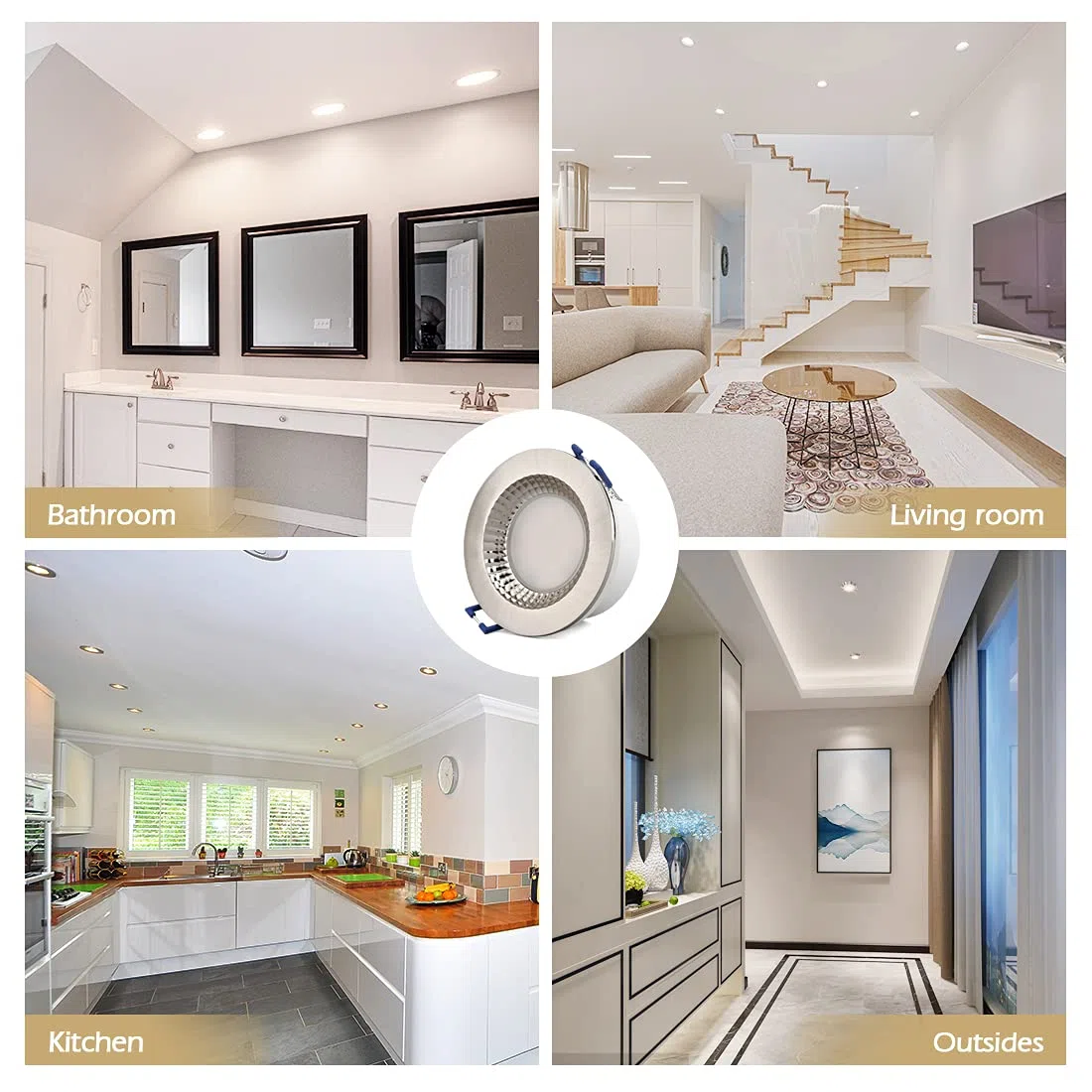 KYOTECH Faretti led da incasso per cartongesso luce bianca naturale 4500K IP65 6W Ultrapiatti Plafoniera Led 500LM Luci Led ad Incasso Impermeabile IP65,Per Ambienti Umidi Come Bagno Garage Set da 6