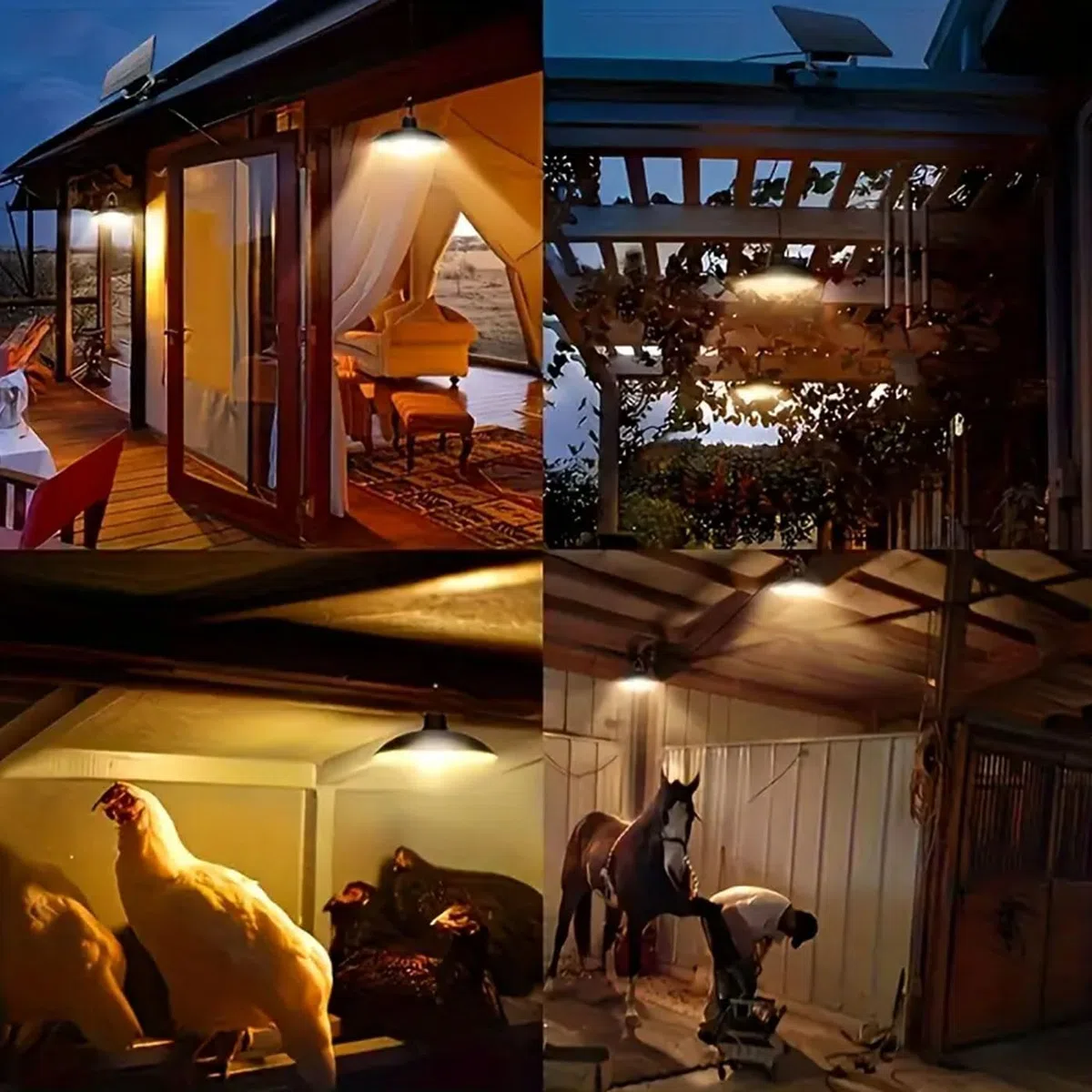 Set 2 Lampade Solari a Sospensione da Esterno – 30 LED con Telecomando, Pannello Solare e Cavo da 3 m – Luce Calda 3500K, Impermeabili IP44 per Giardino, Patio, Terrazzo, Garage
