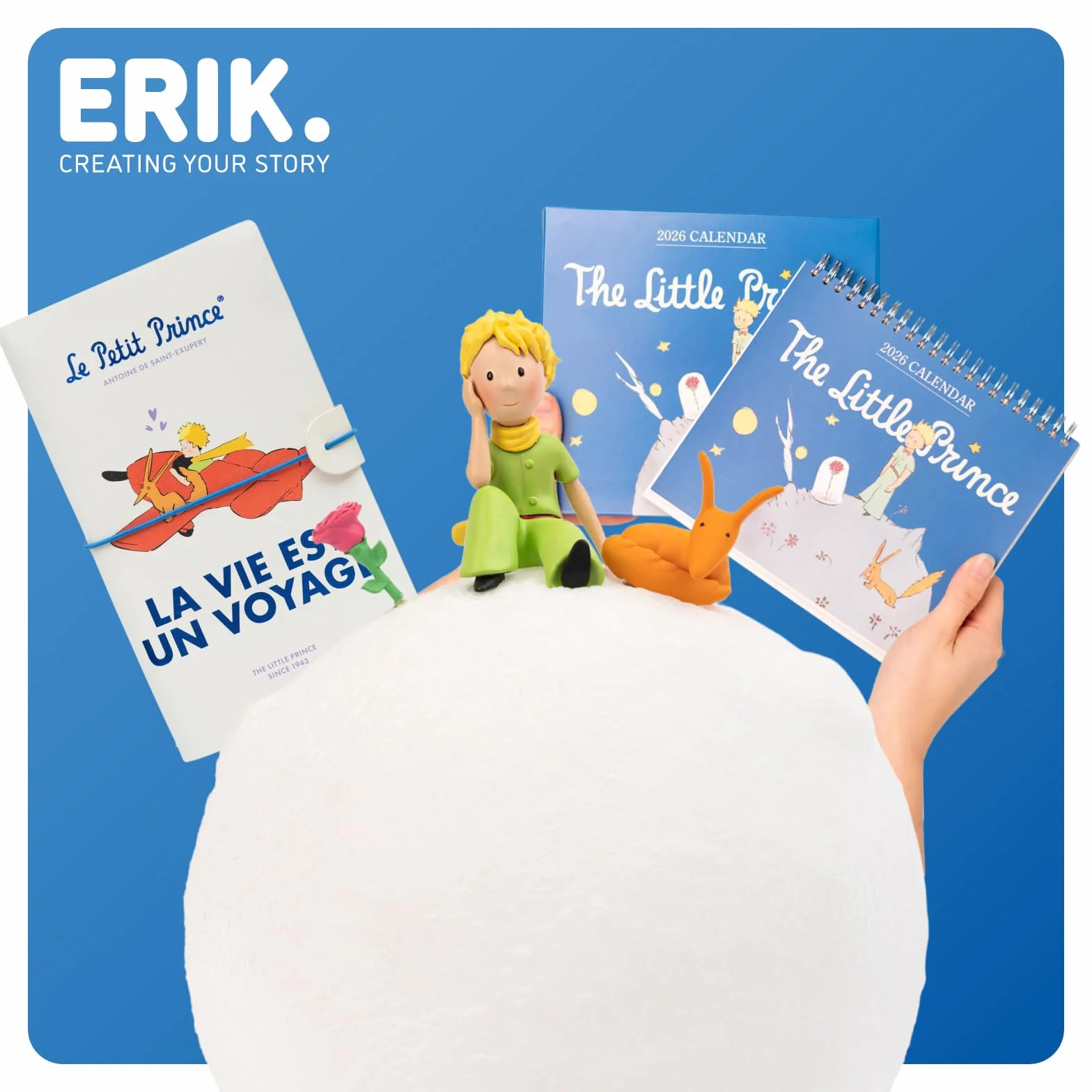 Grupo Erik Lampada Piccolo Principe - Lampada da Scrivania e Comodino con Luce LED, Luce Notturna Bambini Il Piccolo Principe Gadget | Cavo USB o Batterie (15 x 19 x 15 cm)