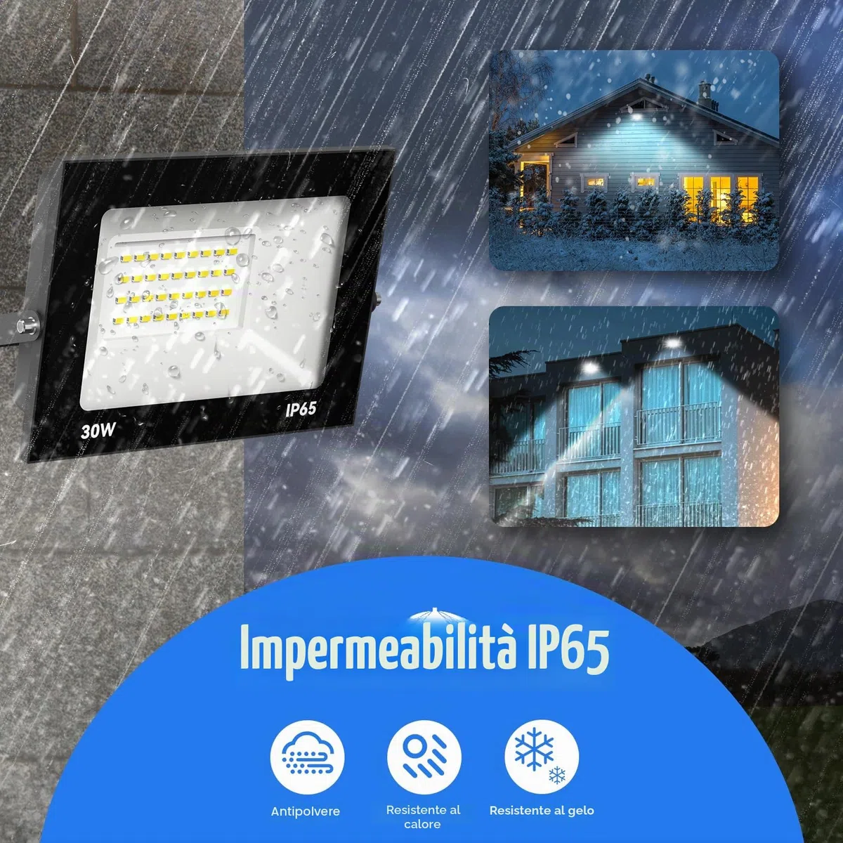 loyal Faretto LED da 150 W, 3000 K, 5000 lm, super luminoso, per interni, IP65, impermeabile, per esterni, per giardino, cortili, garage, bianco caldo [classe energetica F]