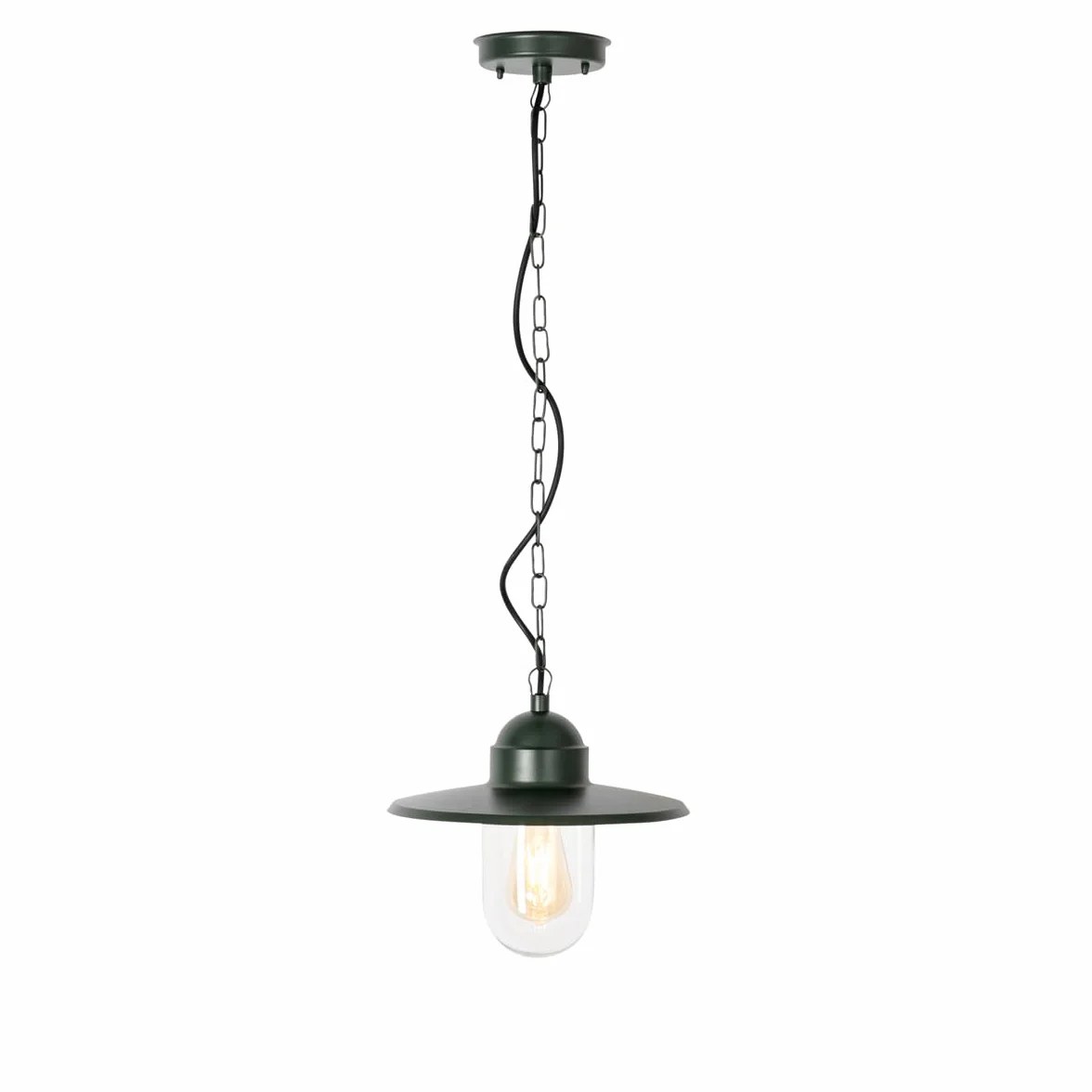 Qazqa kansas - Lampada a sospensione Moderno - 1 luce - Ø 29.4 cm - Verde - Moderno - Illuminazione esterna