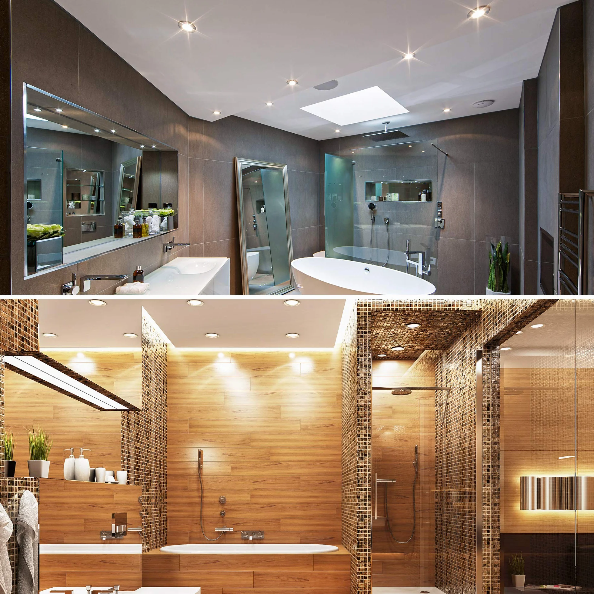 B.K.Licht Faretti LED ad incasso, 5W, diametro foro 60mm, faretti per bagno ultrasottili da soffitto, luce calda, plastica color nickel opaco, set da 3, 230V, IP44