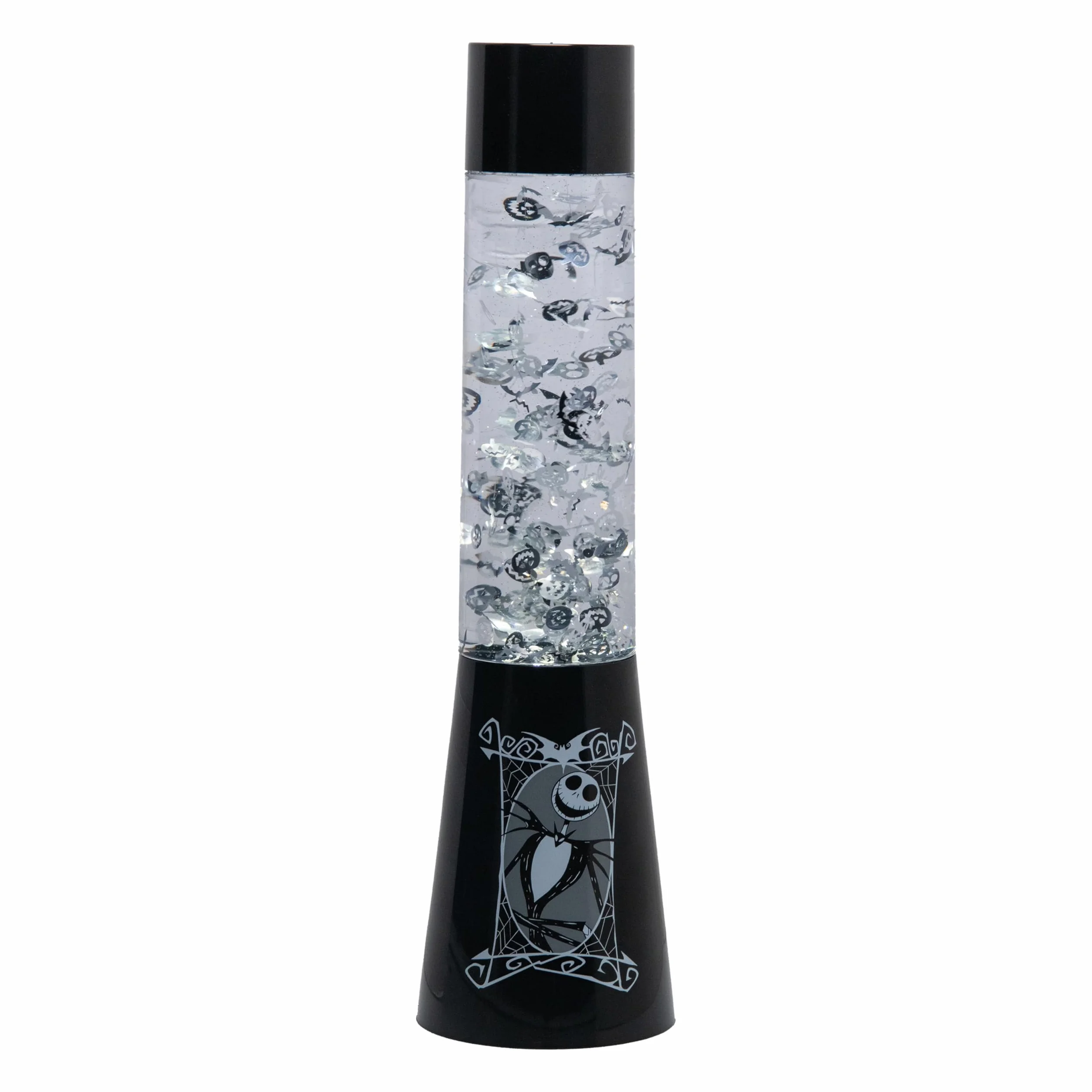 Paladone Nightmare Before Christmas, lampada a flusso liquido glitterato con zucca, teschi e pipistrelli galleggianti, prodotto Disney con licenza ufficiale, decorazione spettrale da collezione Jack