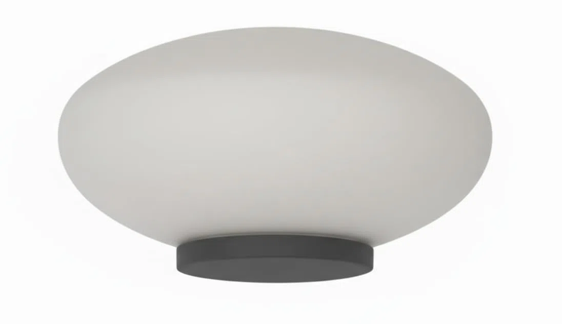 Testapalo Ellittico Ø 400mm Design Classico, E27 Opale o Trasparente, Policarbonato e Metacrilato Antingiallimento, Made in Italy, IP44 per Palo diametro 60mm (OPALE)