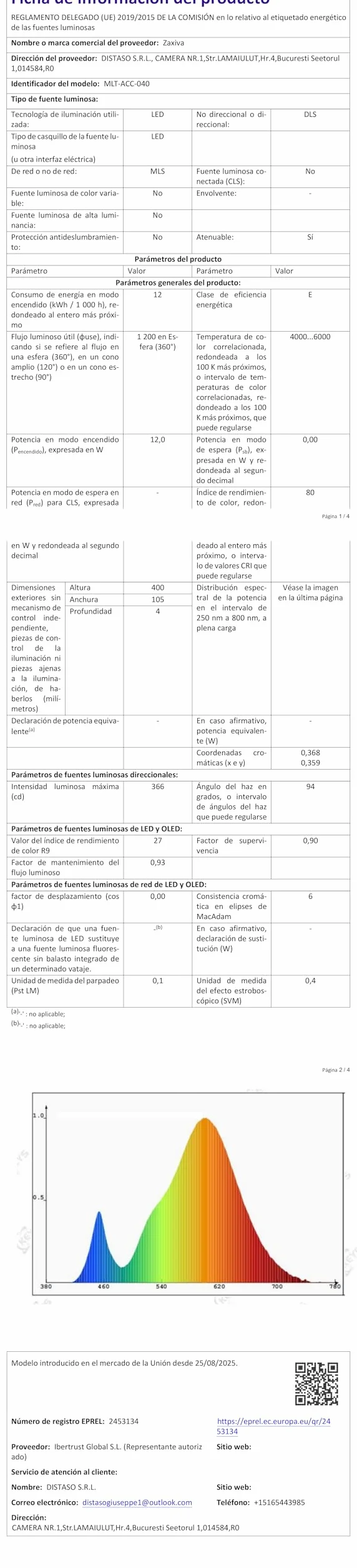 Lampada Bagno LED, 4000K 6000K Temperatura Bicolore, 40cm 12W Specchiera Bagno Impermeabile dello Specchio dell'alluminio con l'interruttore Cablaggio, Illuminazione Della Luci Specchio Mobile