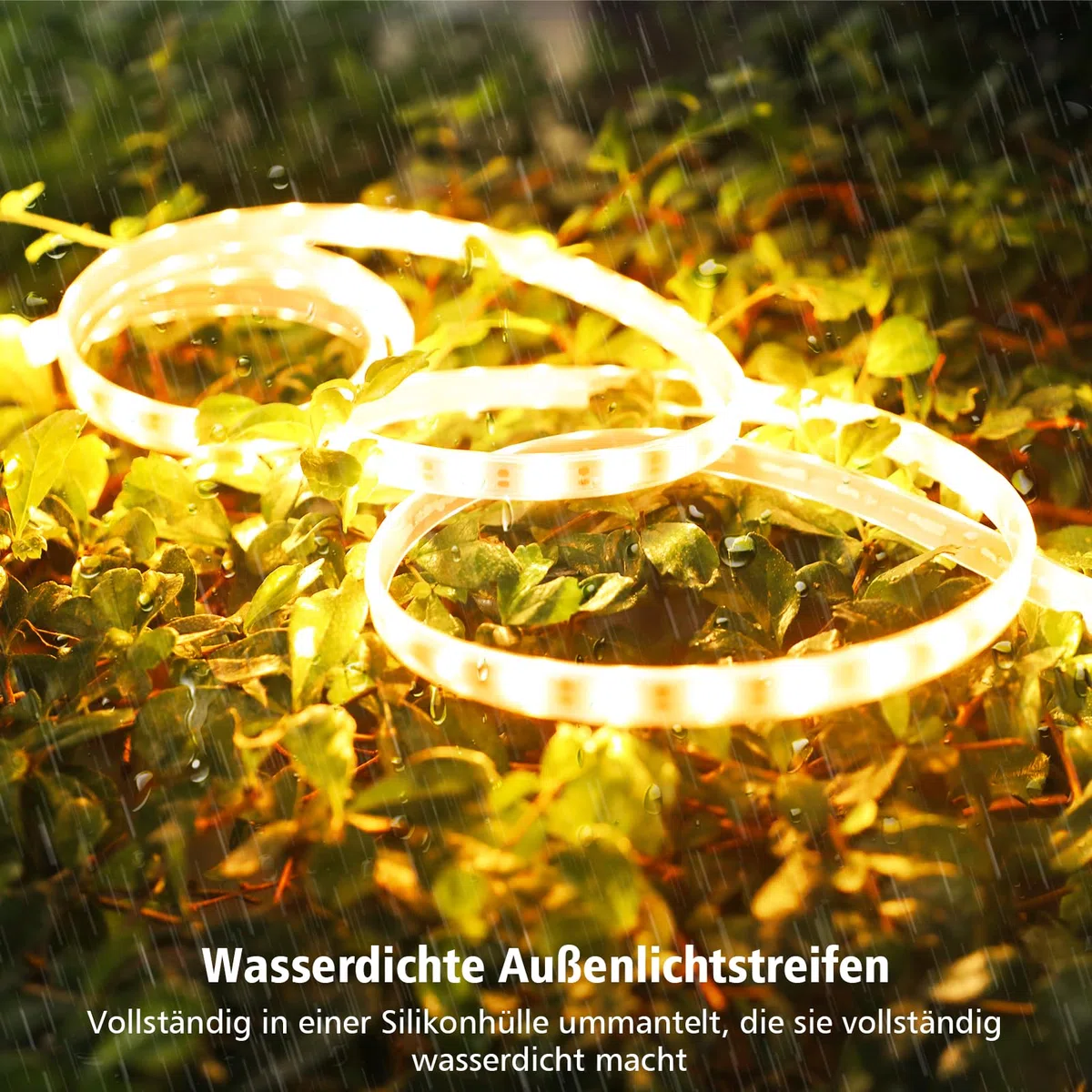 echosari Striscia di Luci LED Solari per Esterni, 5M 320 Luci LED Striscia con Telecomando 8 Modalità Luci Solari da Giardino per Esterni Impermeabile Corda Luminosa per Recinzione Portico Gazebo